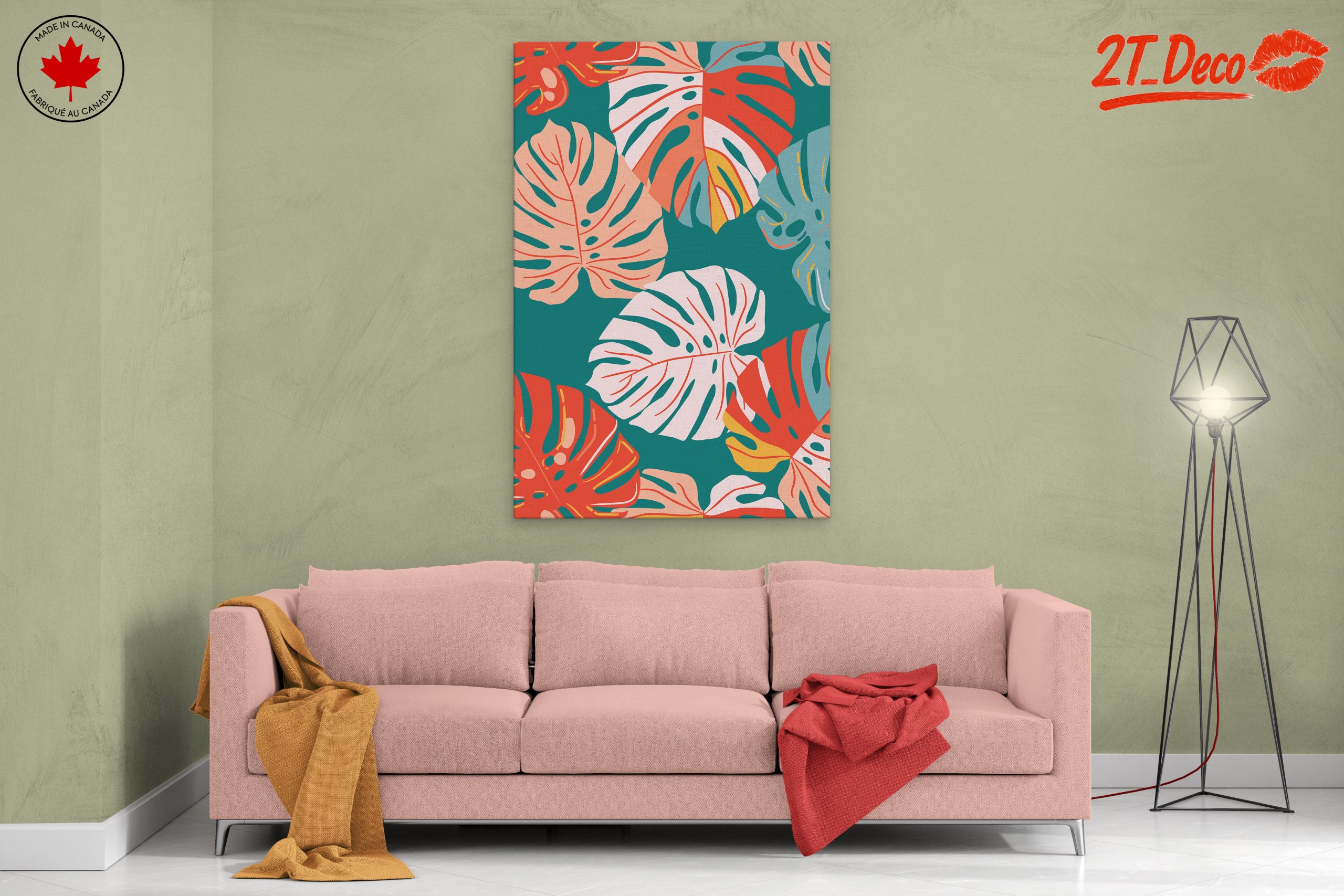 Vibrant Modern Botanical Leaves Art - Image 2