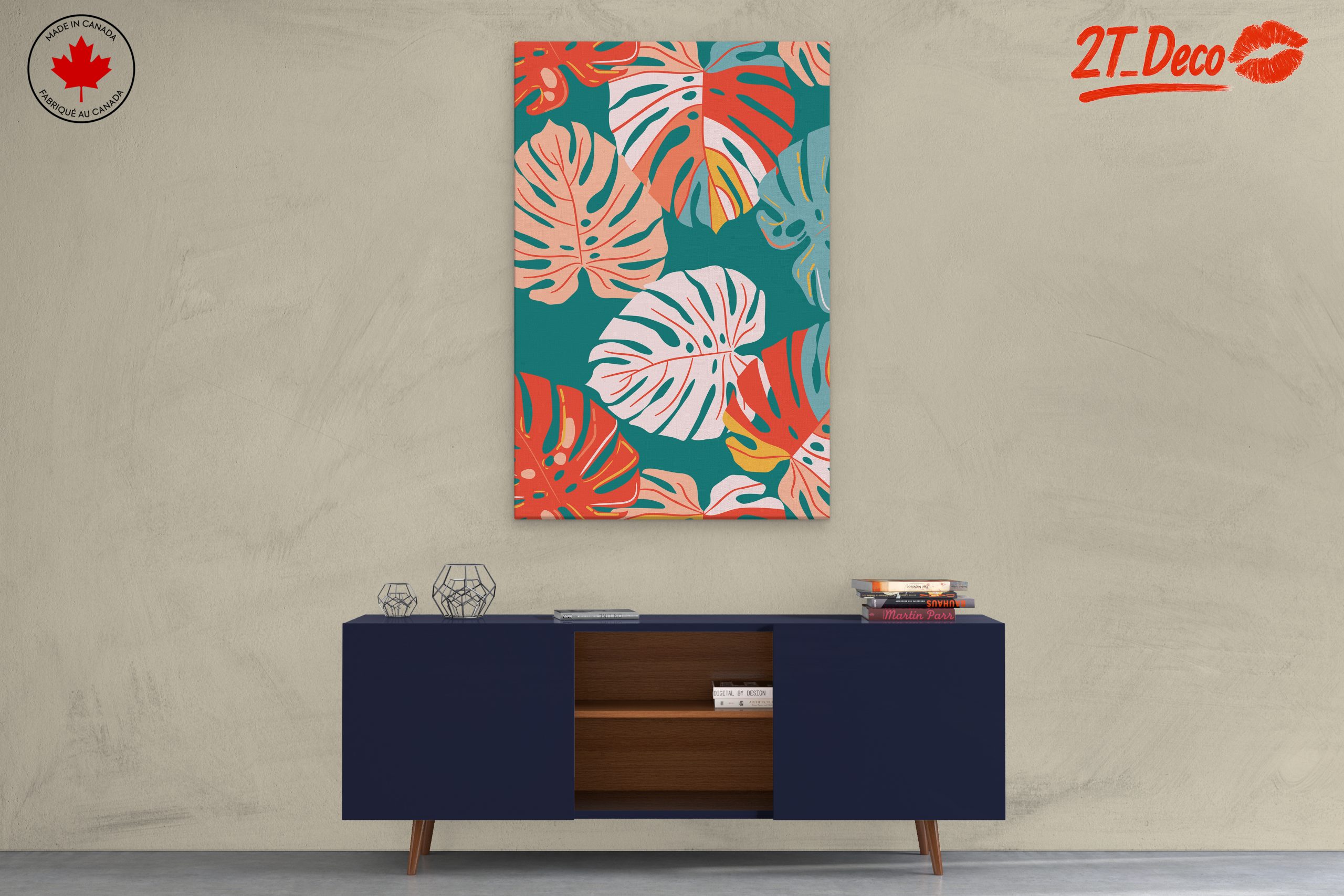 Vibrant Modern Botanical Leaves Art - Image 3