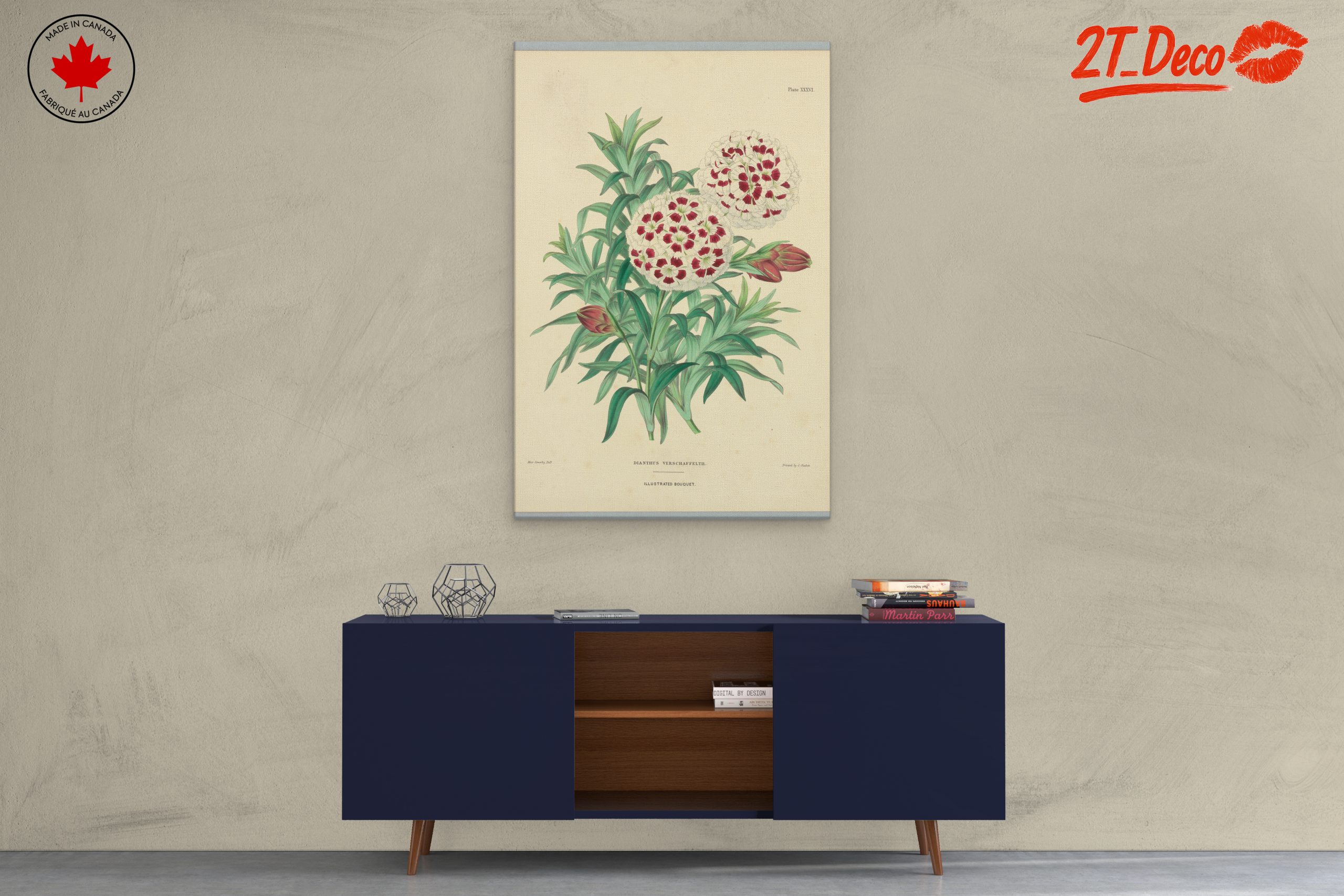 Illustrated Bouquet of Dianthus Flowers - Image 3