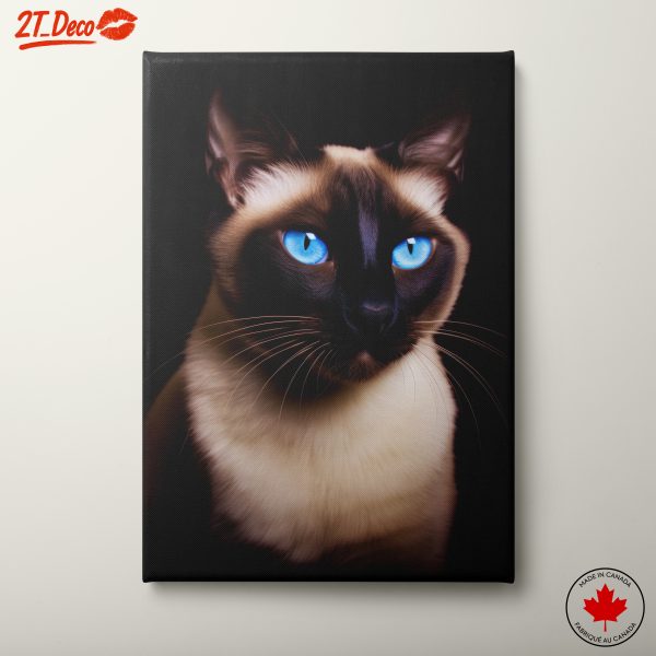 Siamese Cat Portrait with Blue Eyes