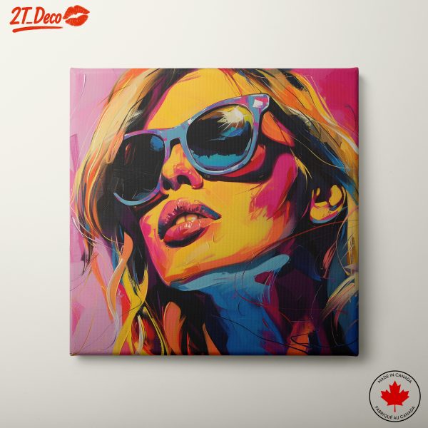 Vibrant Modern Portrait of a Woman in Sunglasses