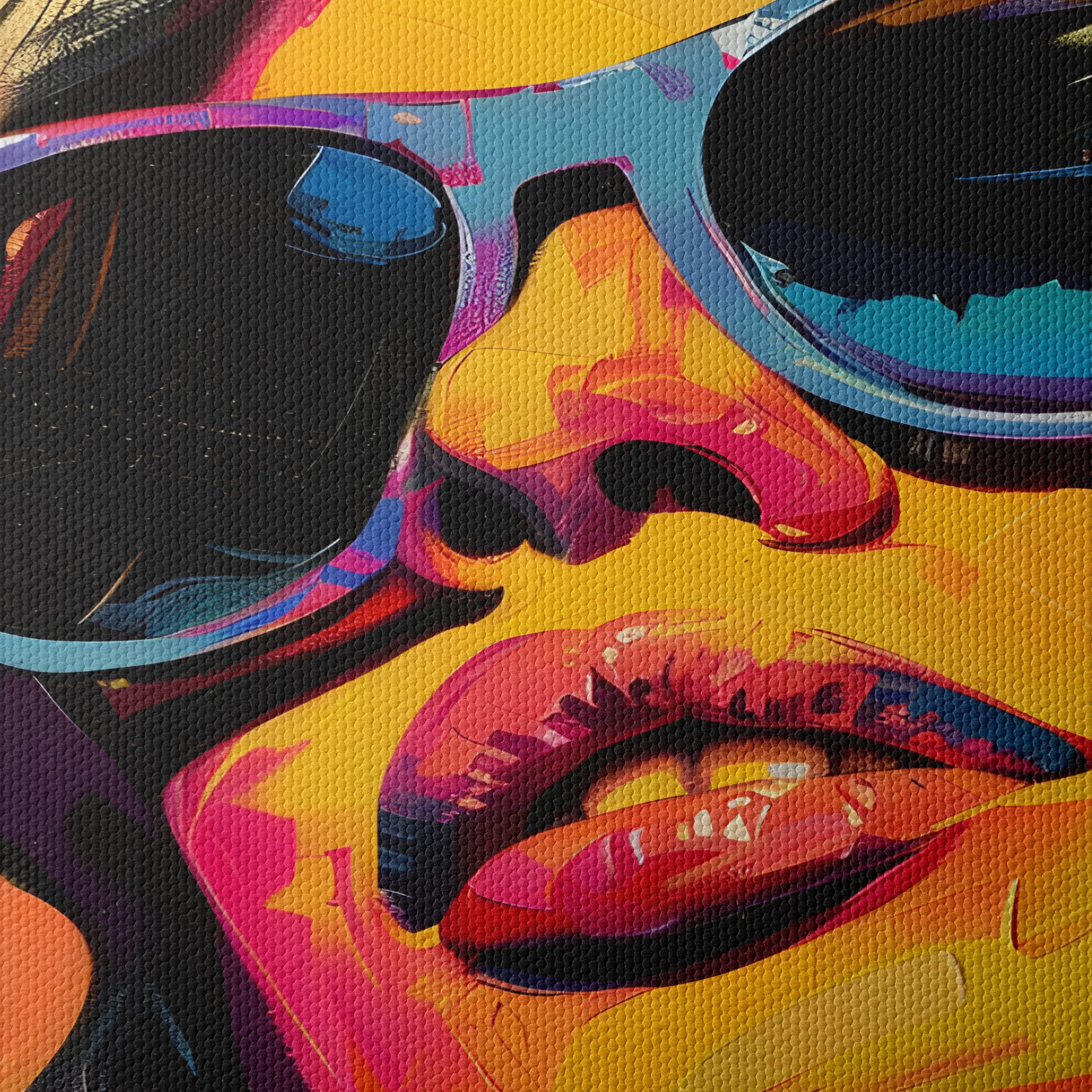 Vibrant Modern Portrait of a Woman in Sunglasses - Image 4