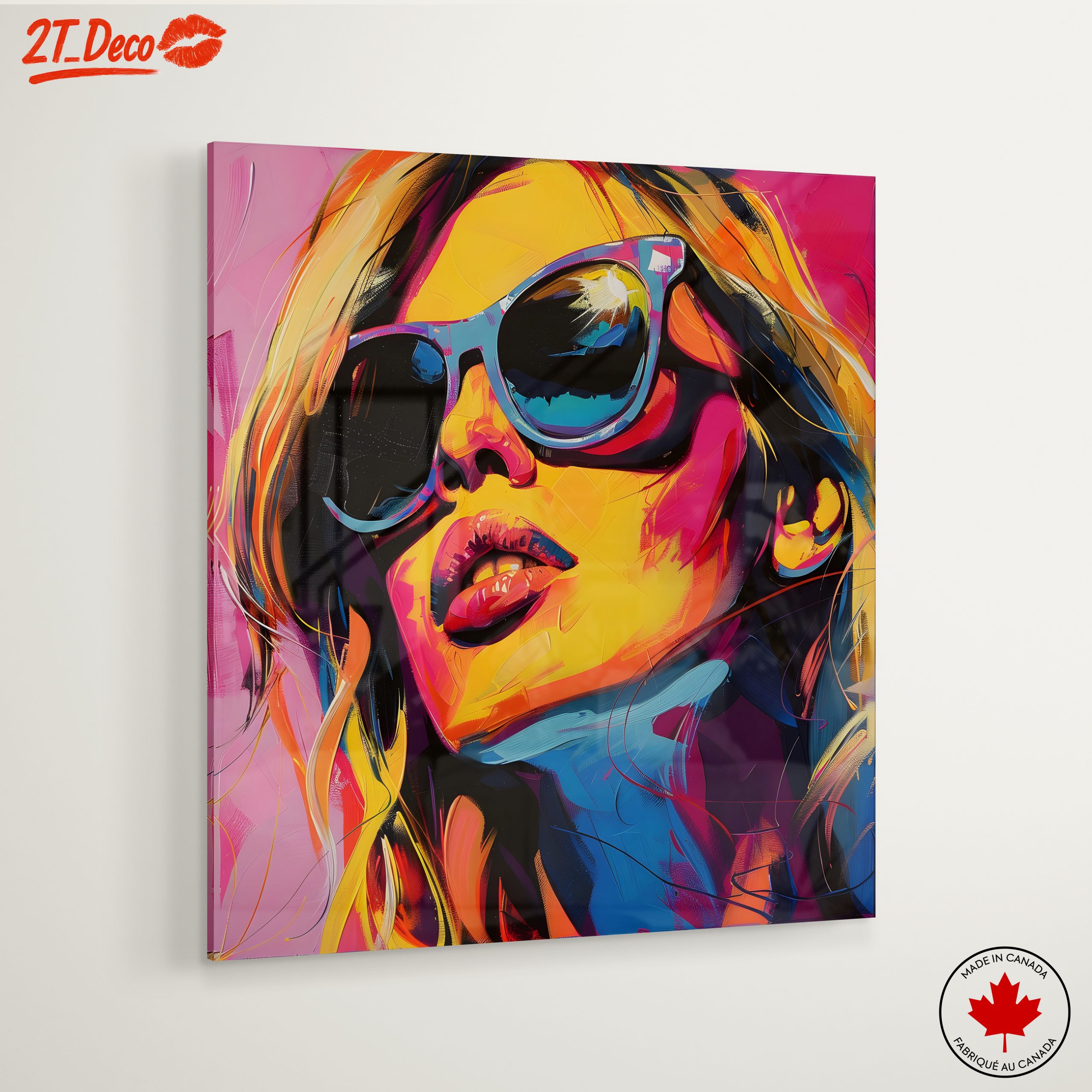 Vibrant Modern Portrait of a Woman in Sunglasses - Image 6