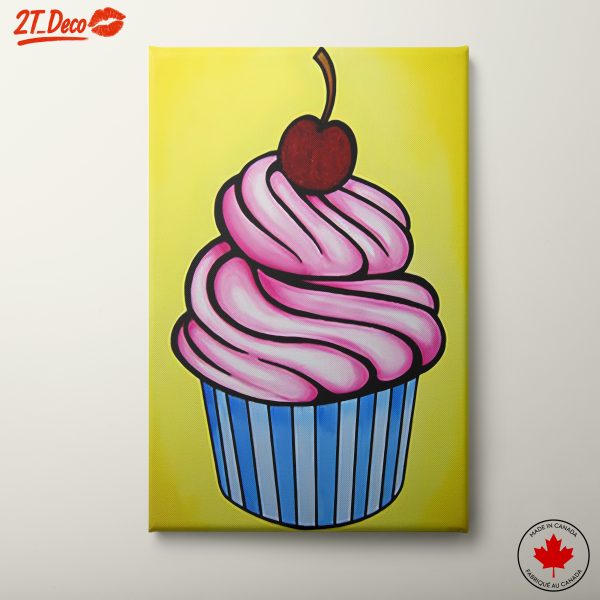 Vibrant Cupcake Art with Cherry
