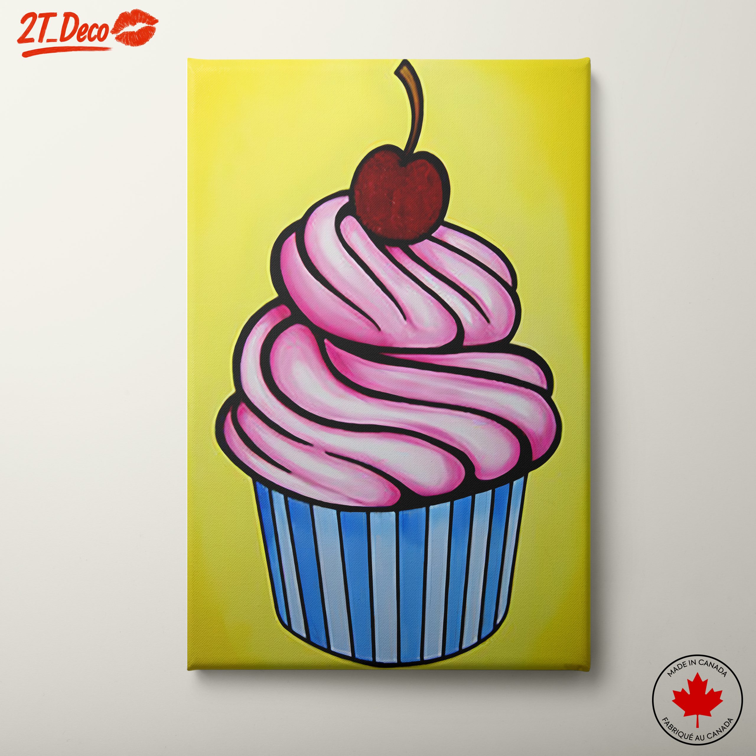 Vibrant Cupcake Art with Cherry
