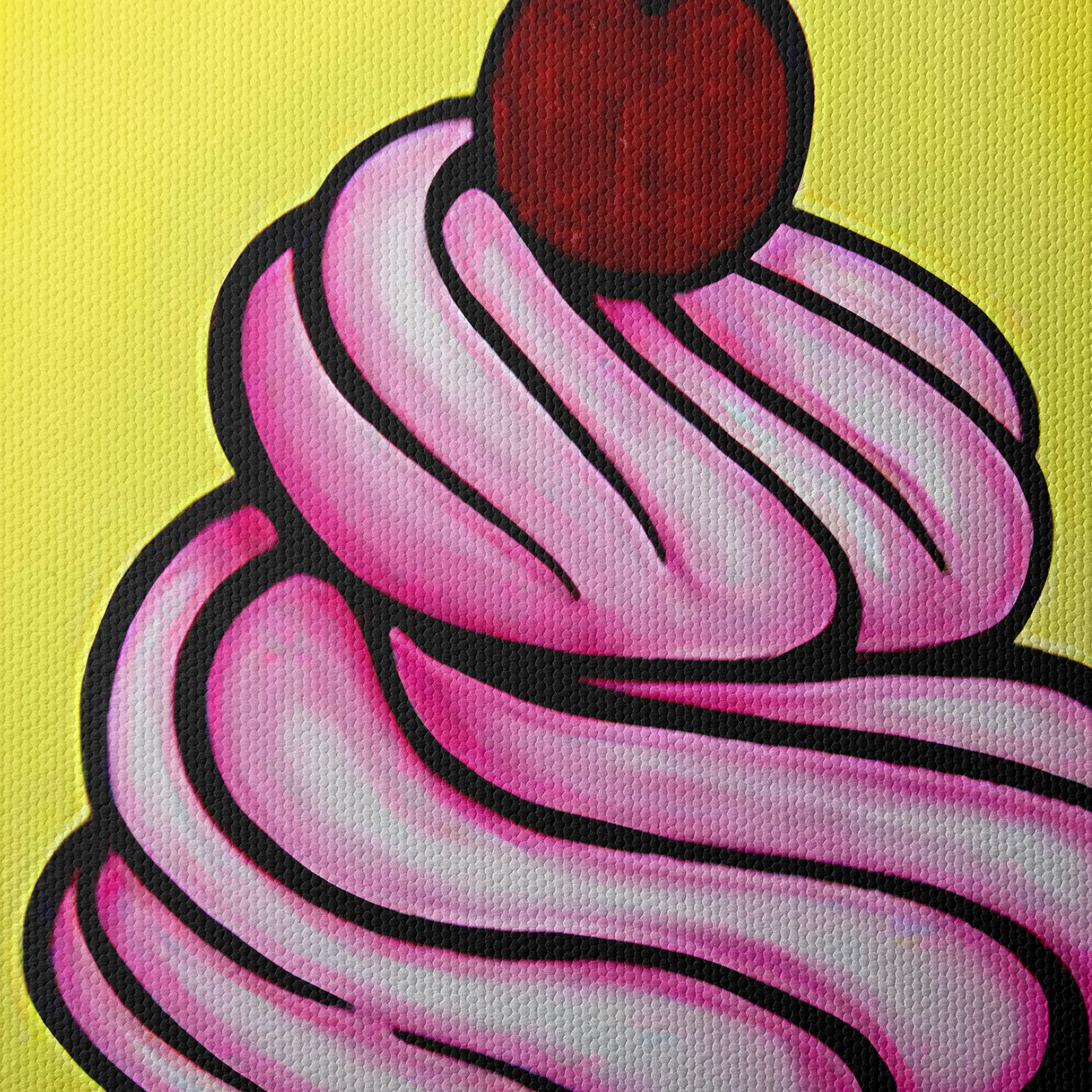 Vibrant Cupcake Art with Cherry - Image 4