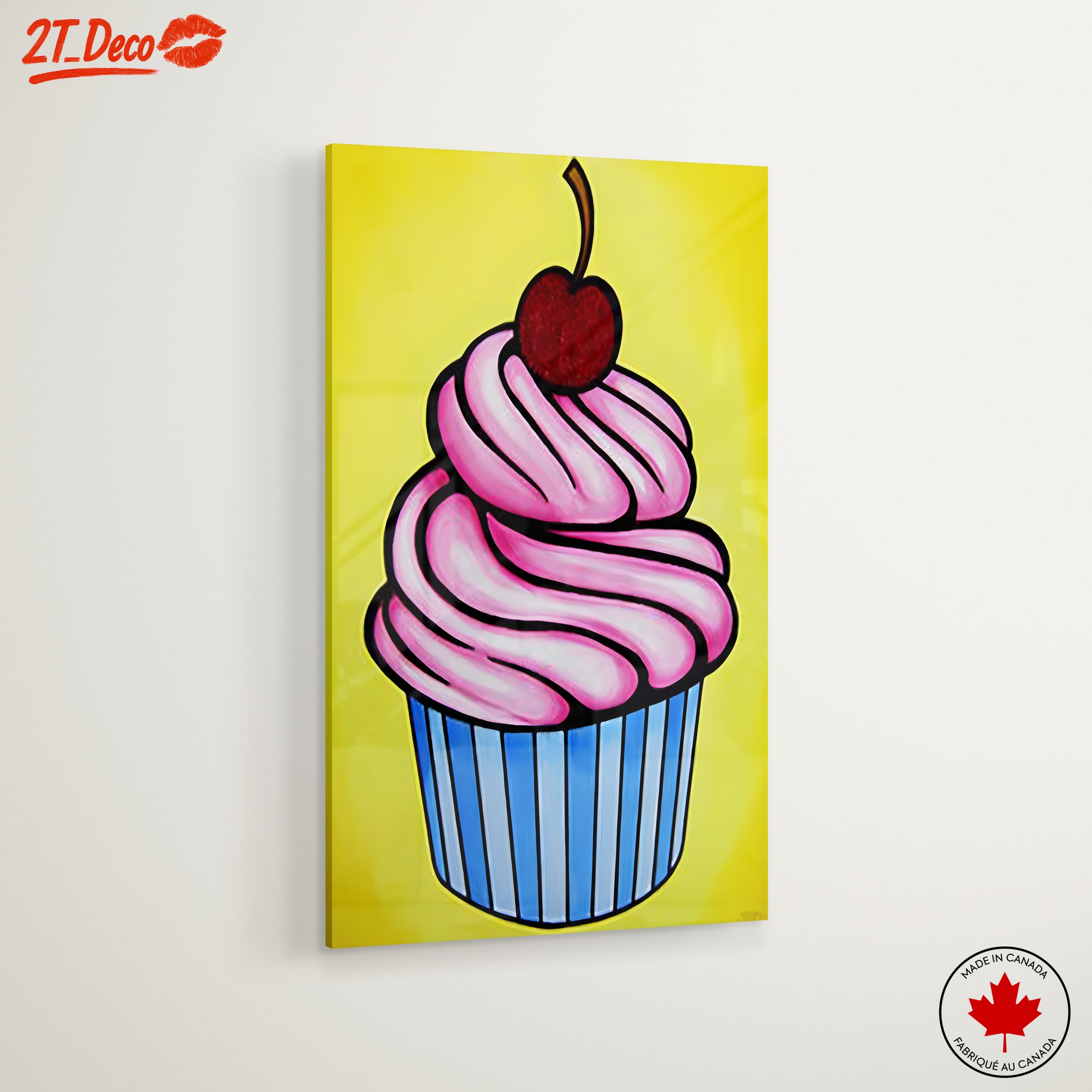 Vibrant Cupcake Art with Cherry - Image 6