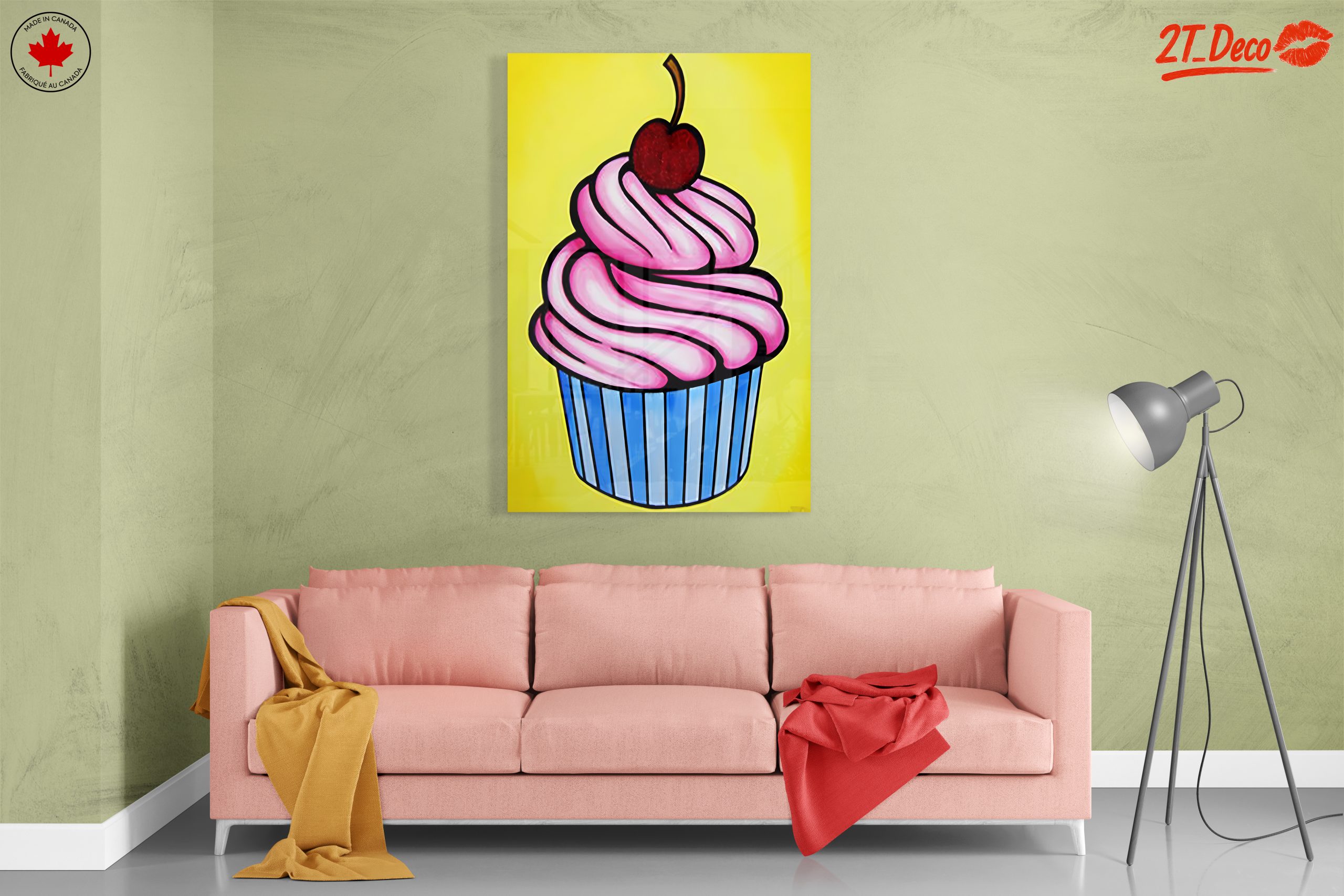 Vibrant Cupcake Art with Cherry - Image 7