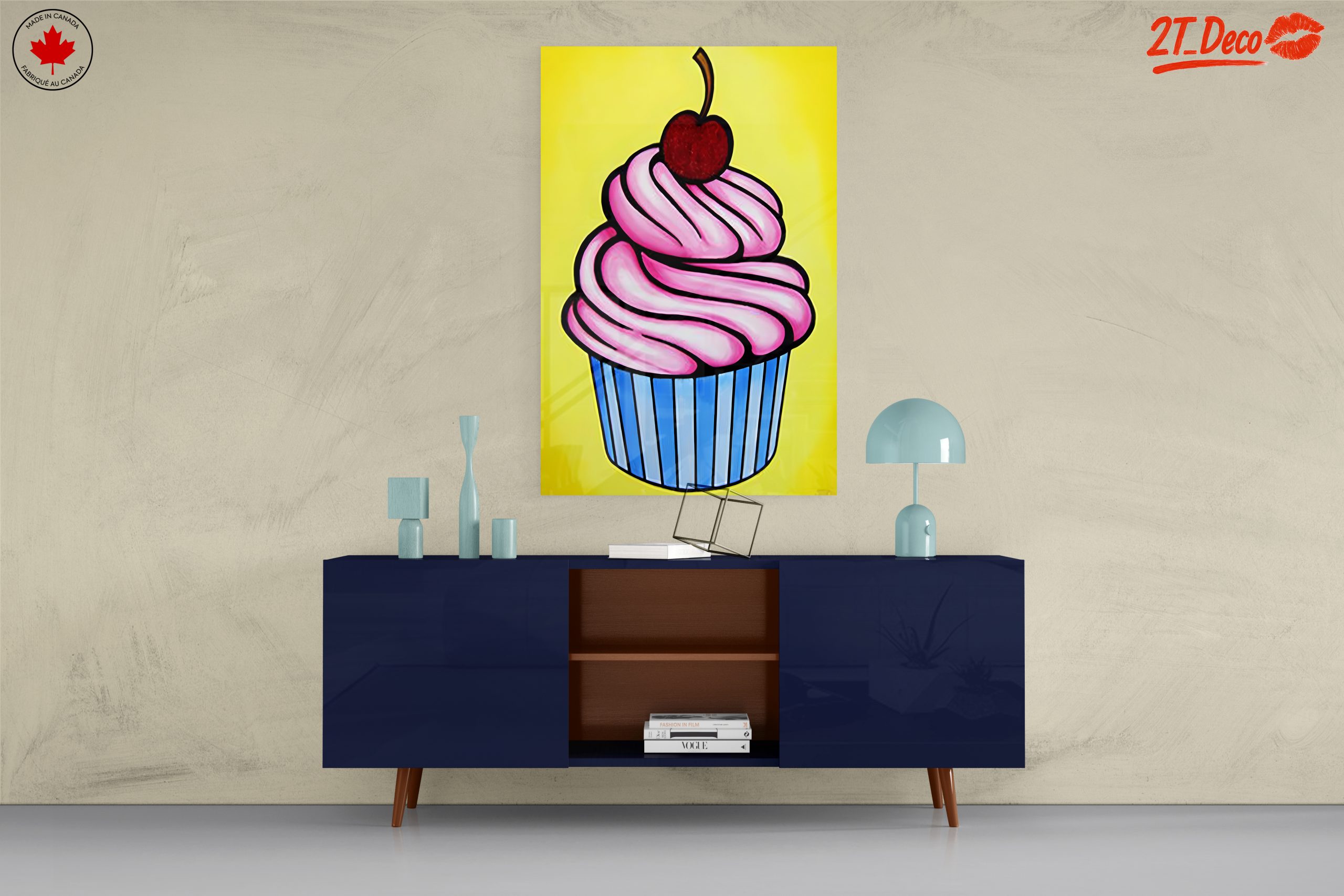 Vibrant Cupcake Art with Cherry - Image 8