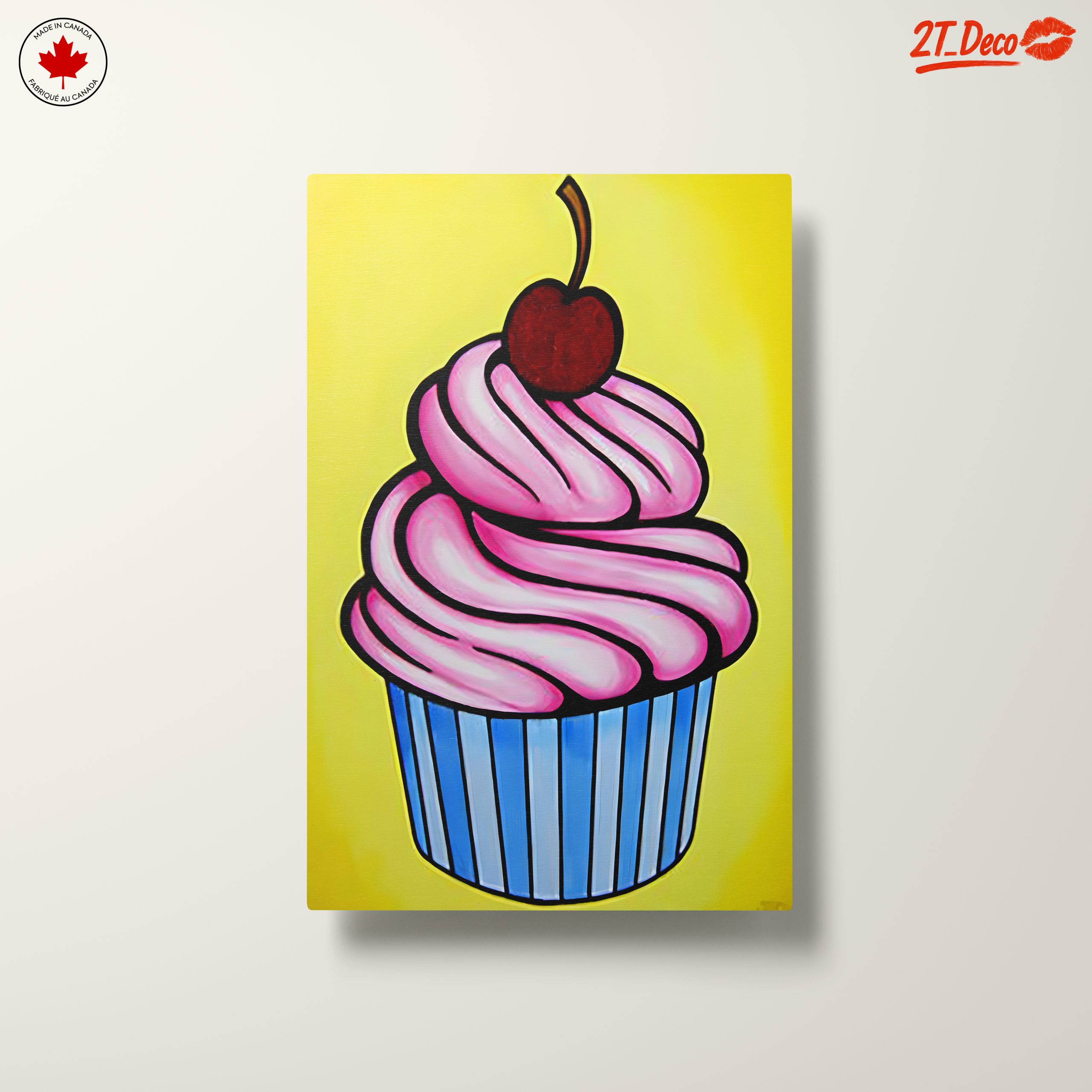 Vibrant Cupcake Art with Cherry - Image 10