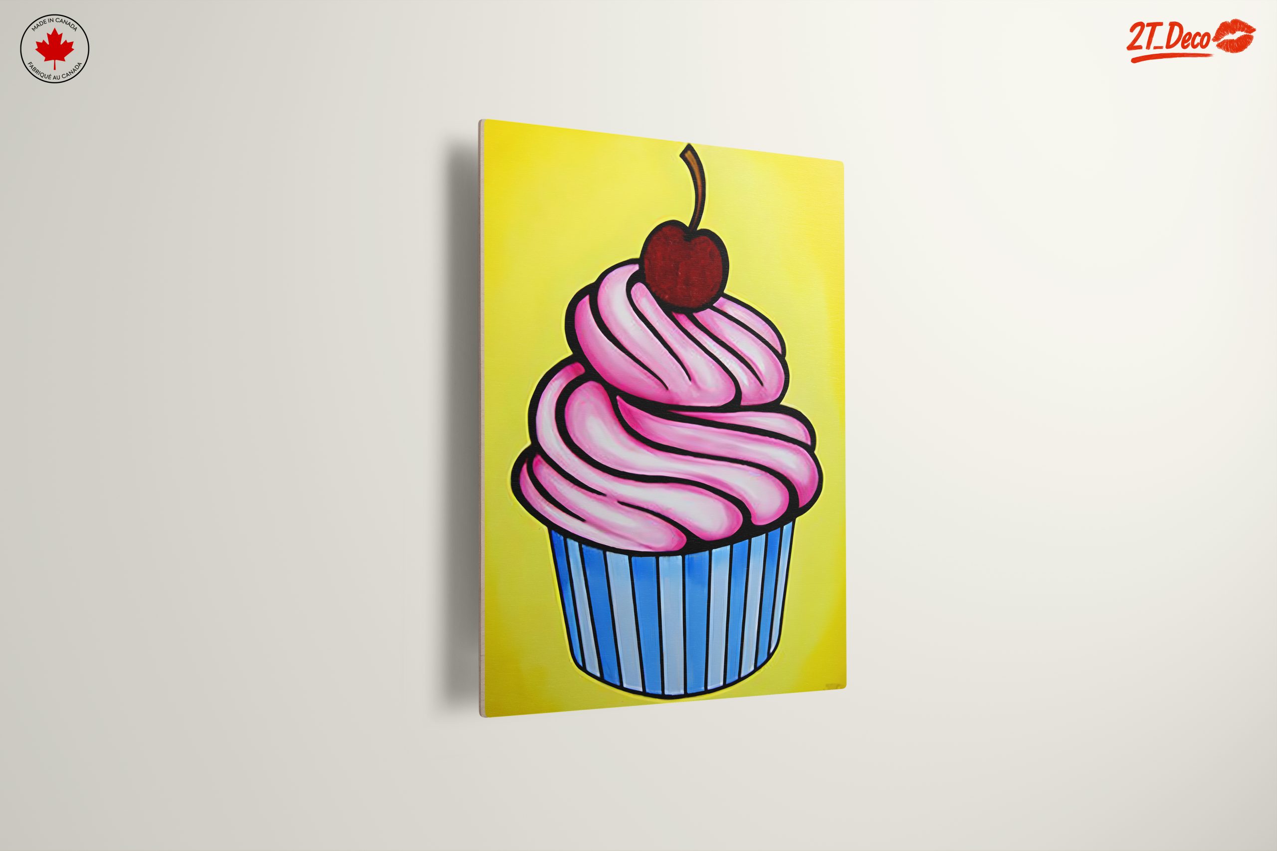 Vibrant Cupcake Art with Cherry - Image 13