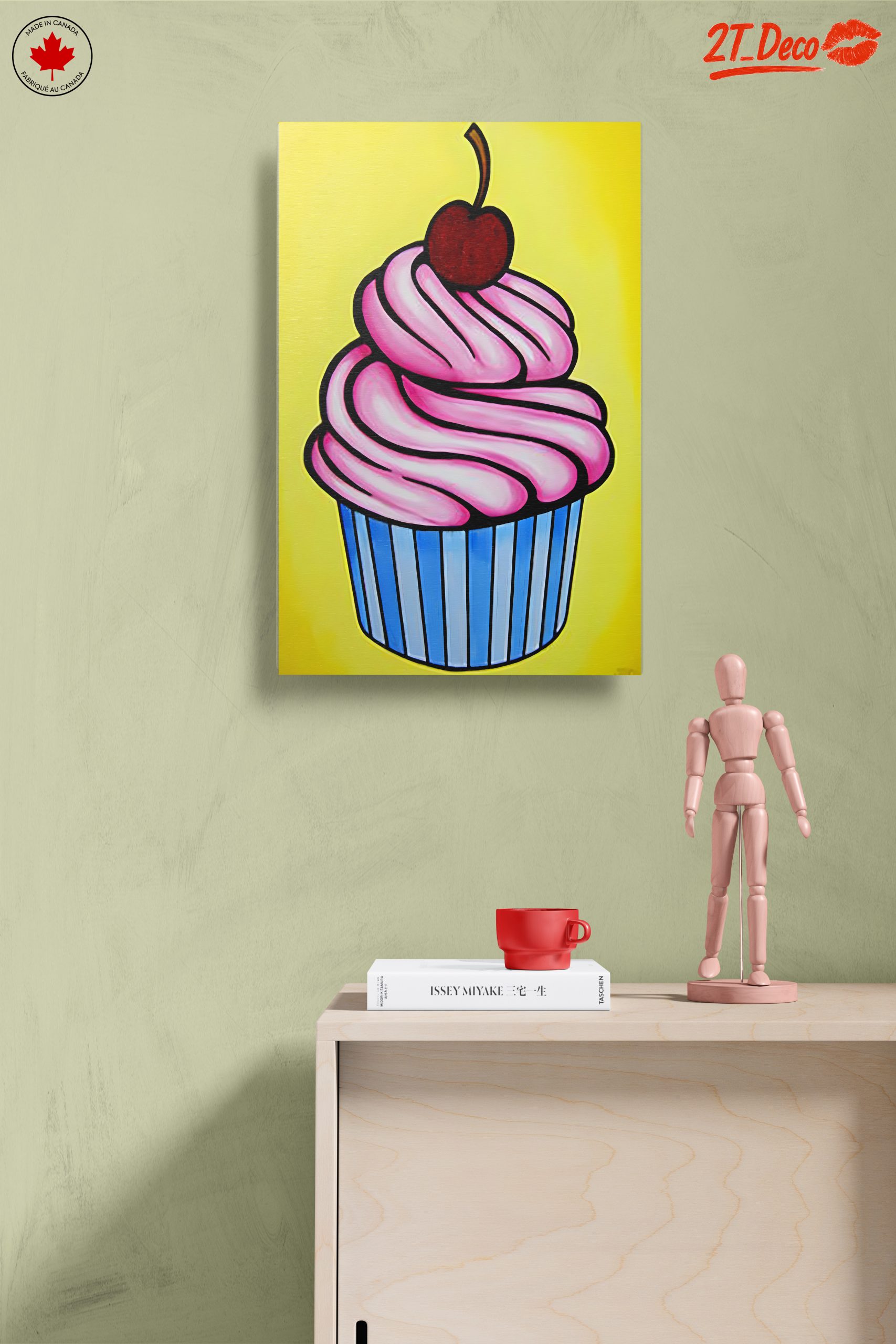 Vibrant Cupcake Art with Cherry - Image 14