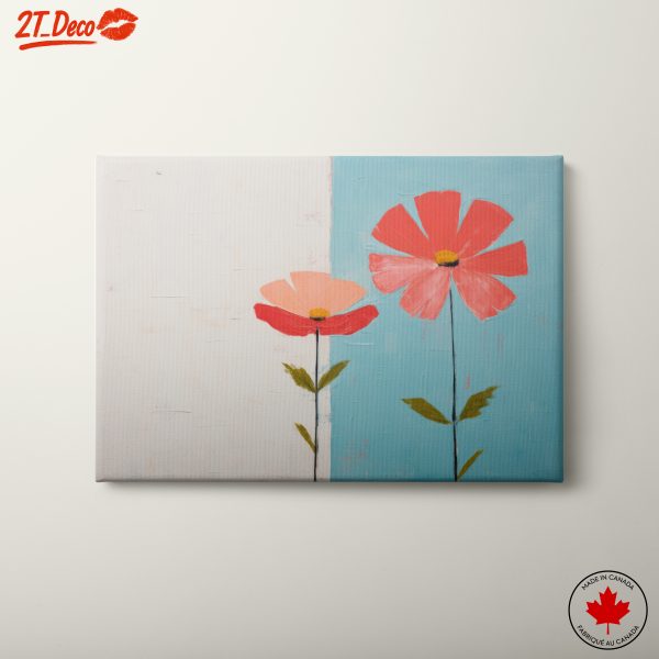 Stylized Floral Abstract Art in Vibrant Colors