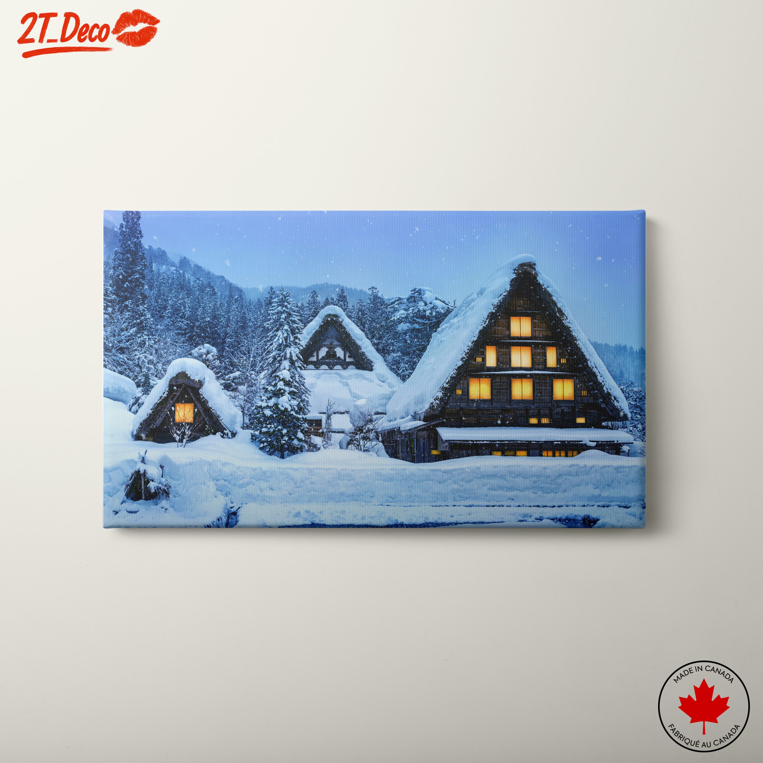 Charming Snowy Village in Winter
