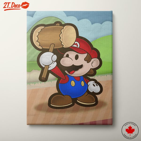 Classic Mario Character Art with Hammer