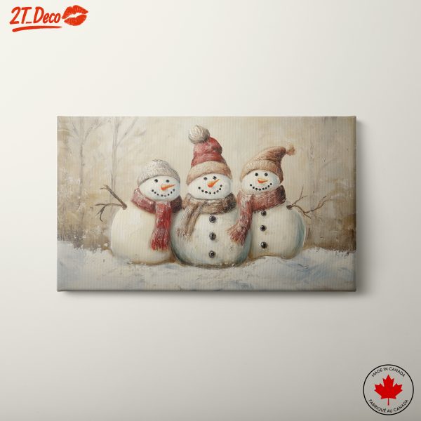 Charming Snowmen in Winter Setting