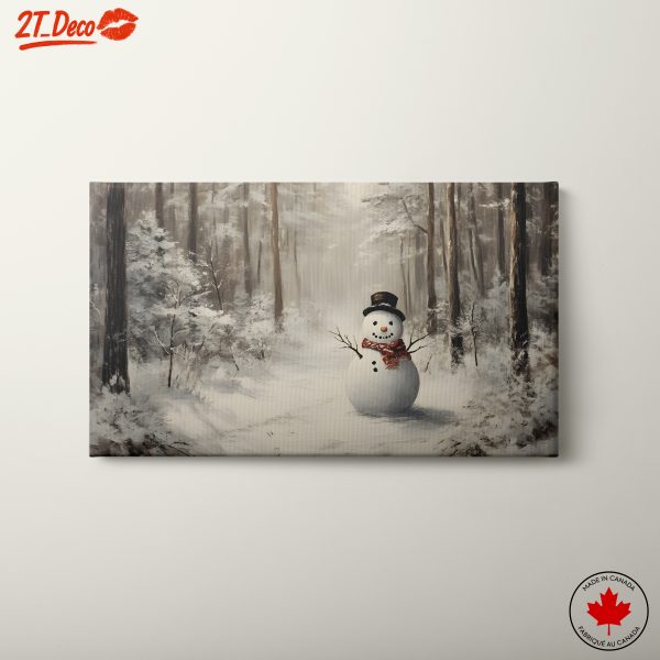 Charming Winter Snowman in Serene Forest