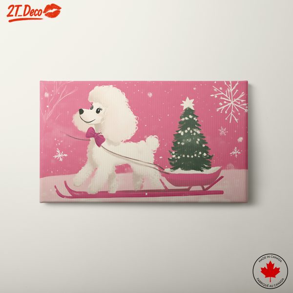 Playful Dog Pulling Christmas Tree