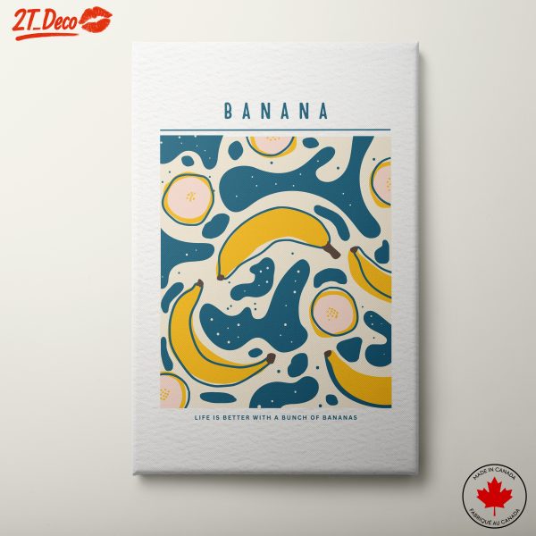 Playful Abstract Banana Art for Kitchen Décor