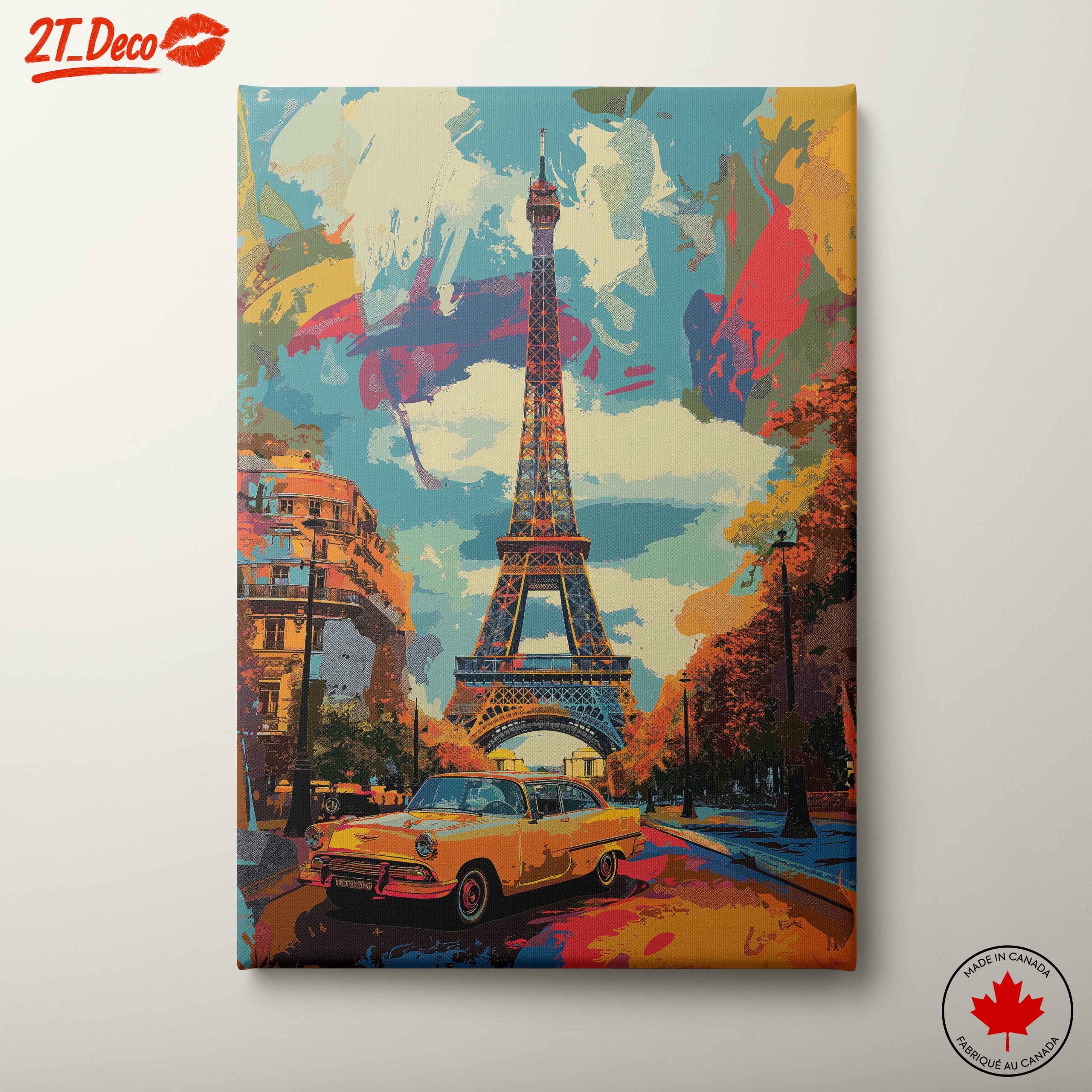 Vibrant Eiffel Tower Cityscape Art