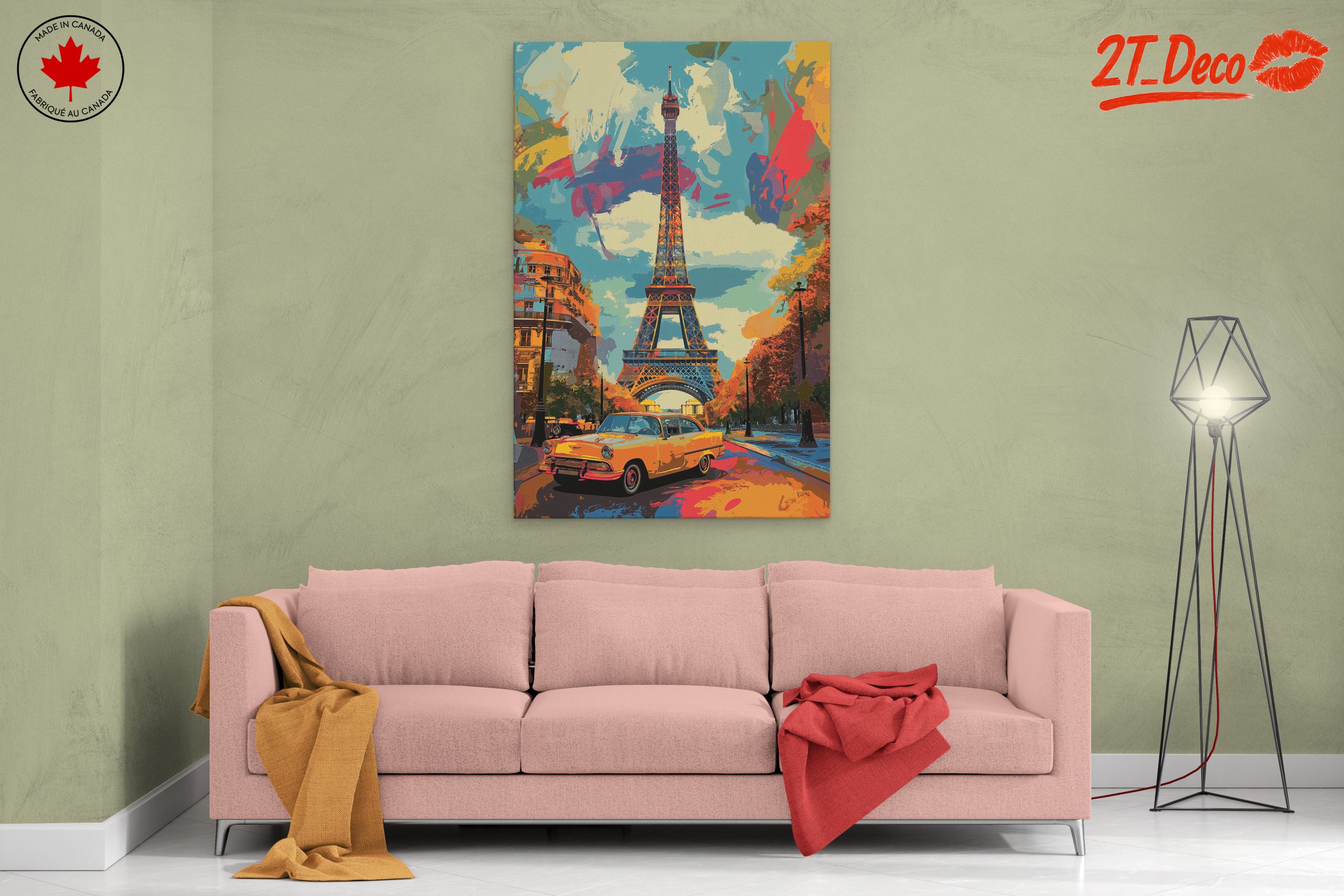 Vibrant Eiffel Tower Cityscape Art - Image 2