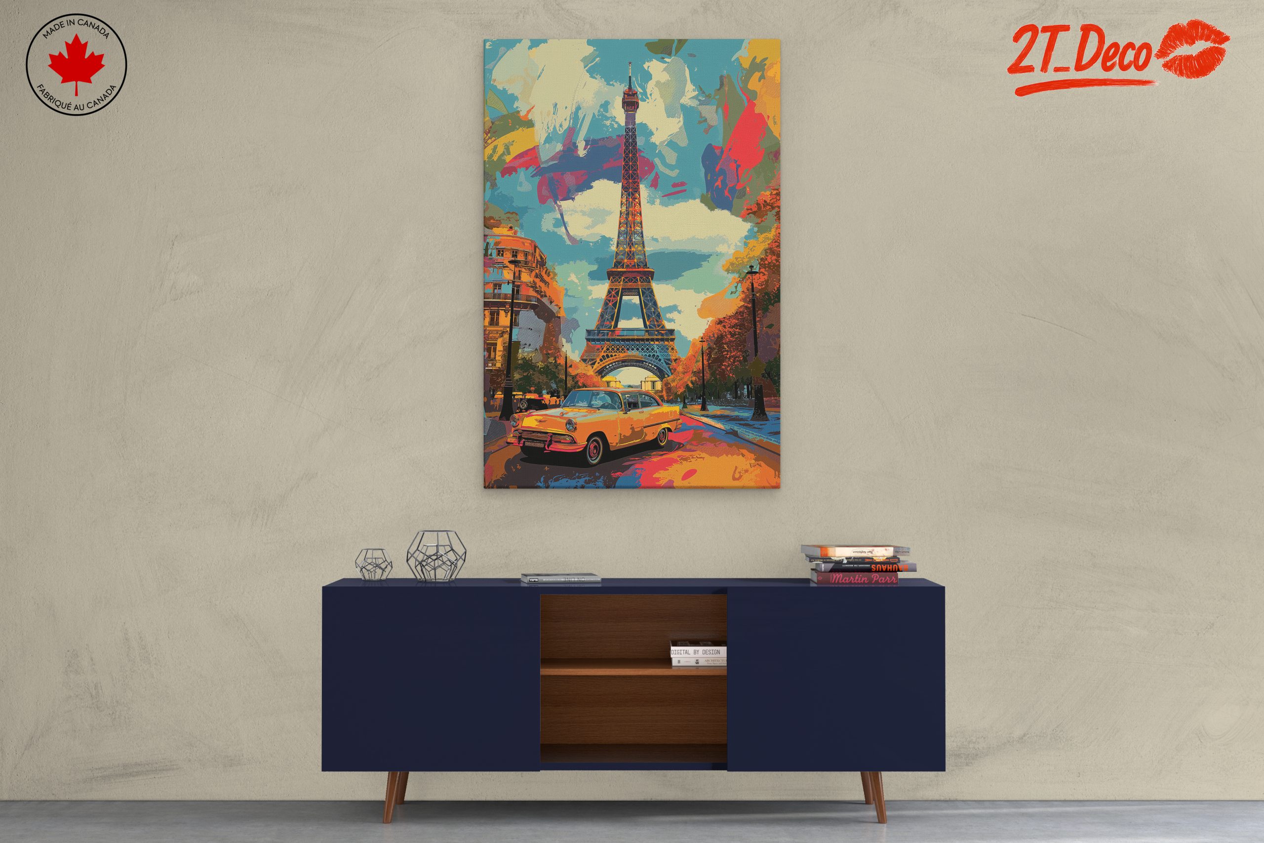 Vibrant Eiffel Tower Cityscape Art - Image 3