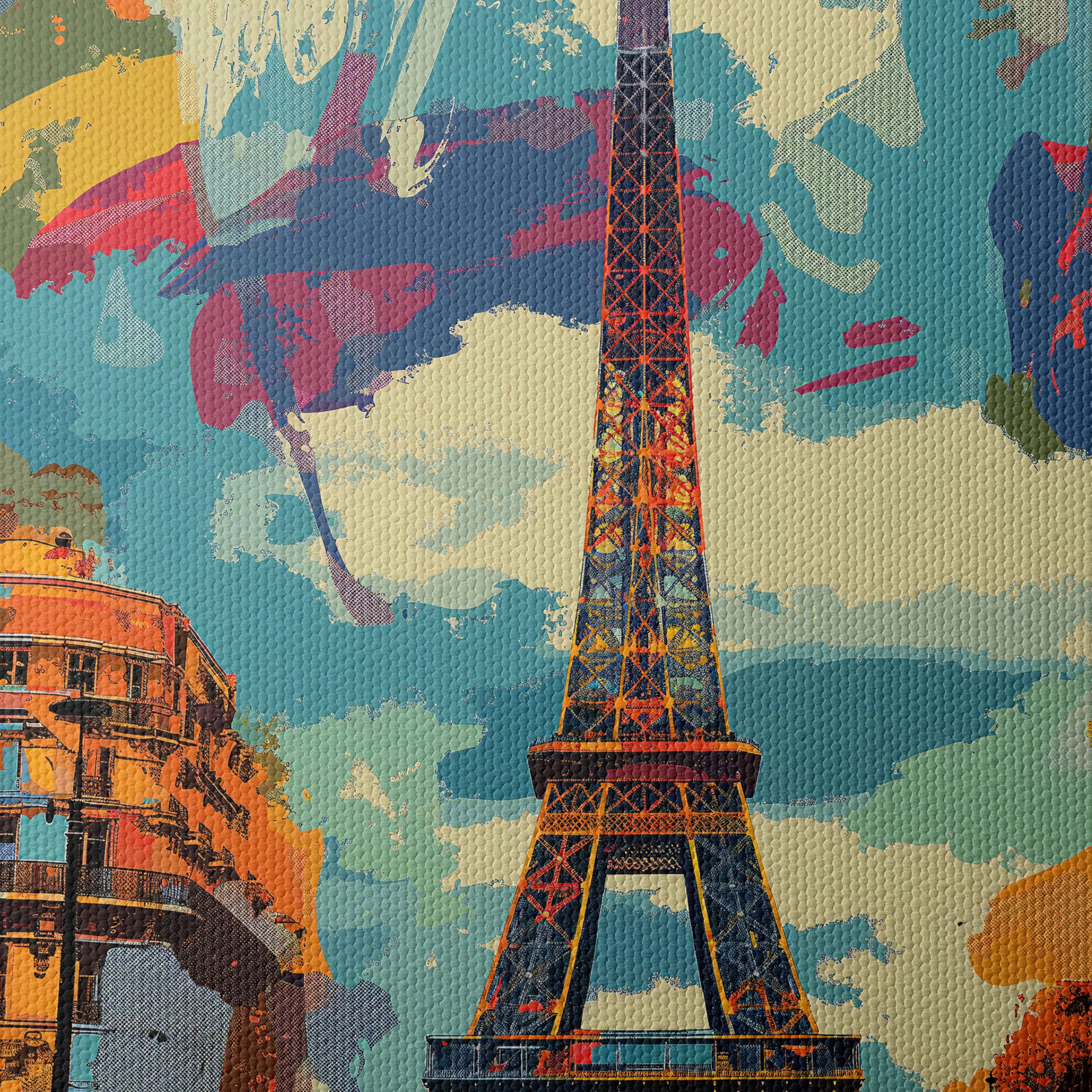 Vibrant Eiffel Tower Cityscape Art - Image 4