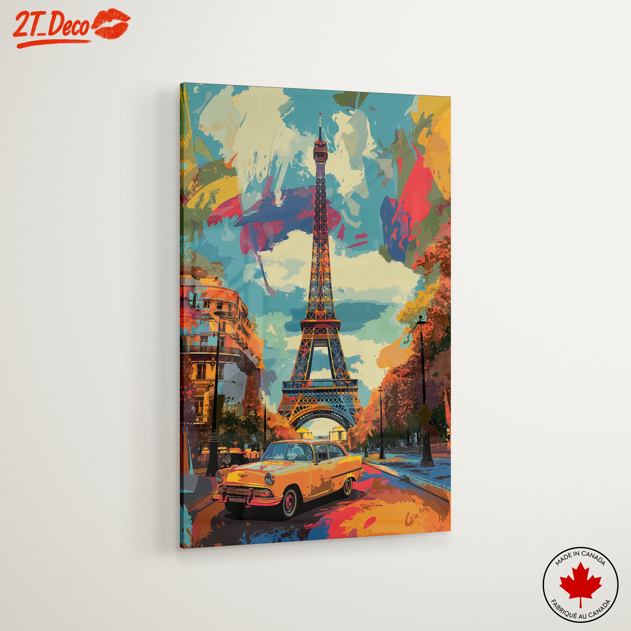Vibrant Eiffel Tower Cityscape Art - Image 6