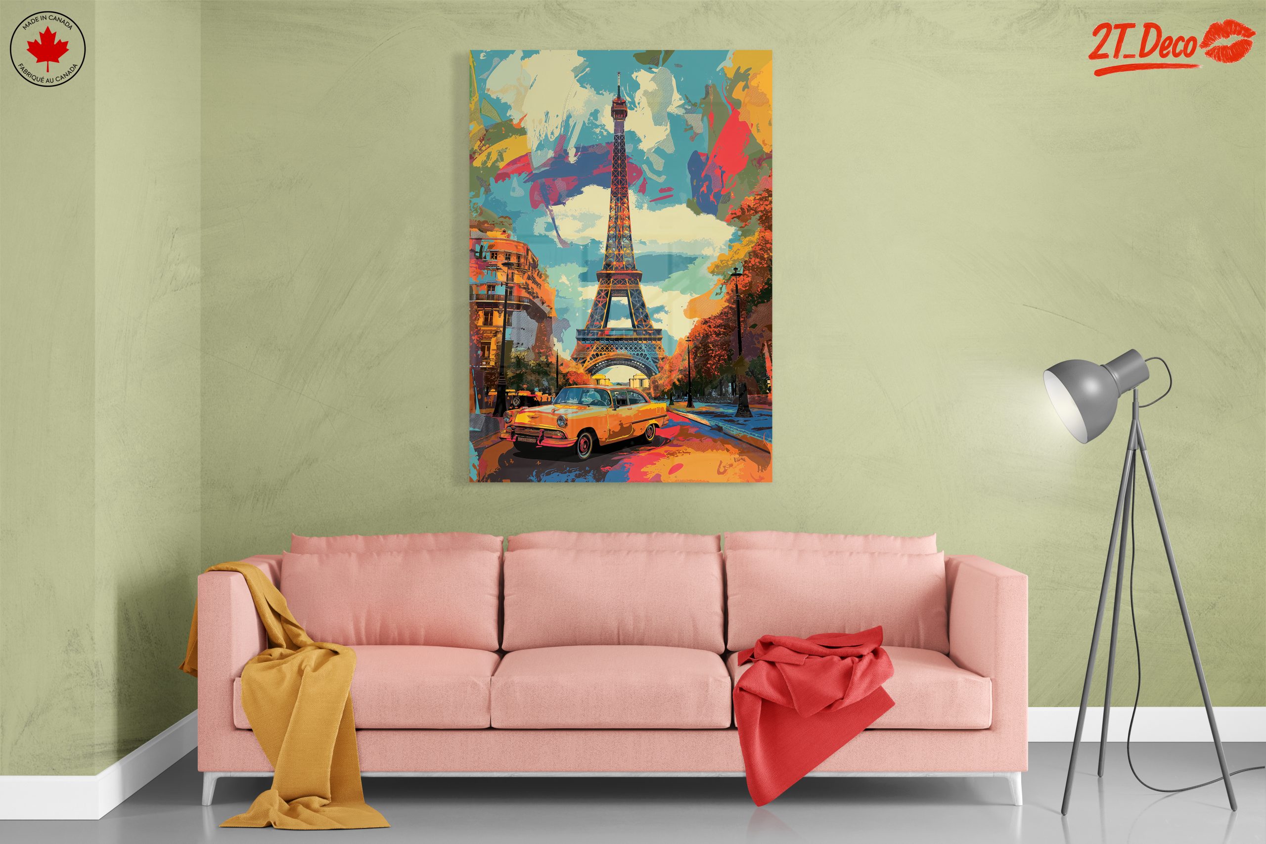 Vibrant Eiffel Tower Cityscape Art - Image 7