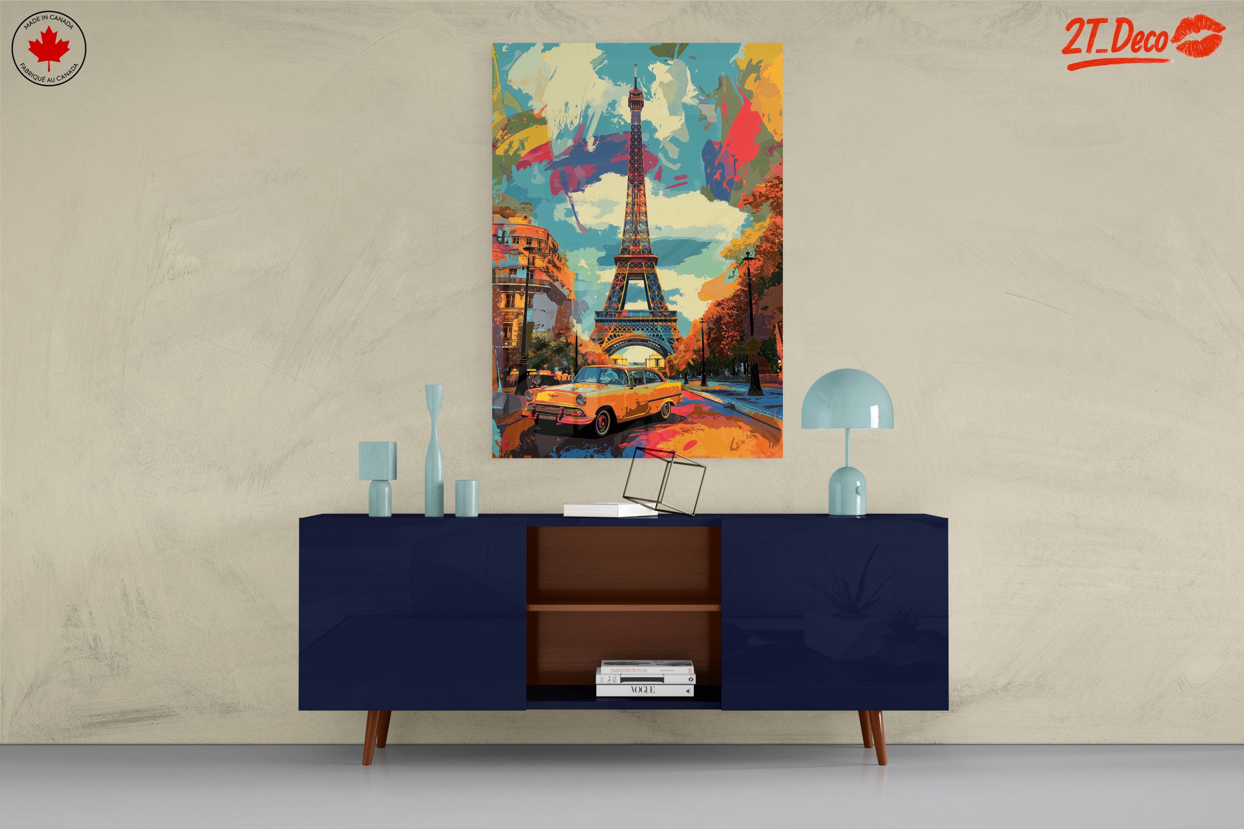 Vibrant Eiffel Tower Cityscape Art - Image 8