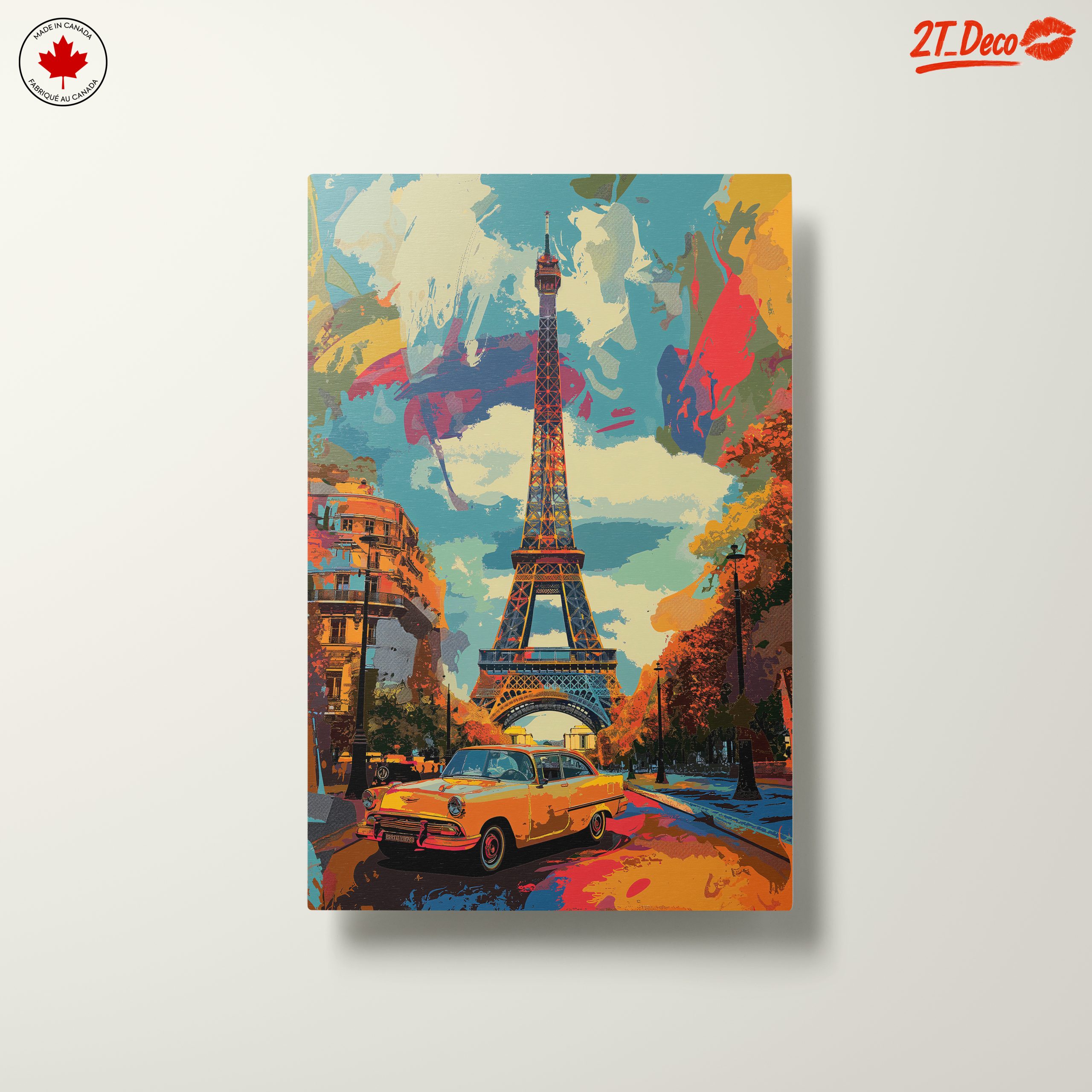 Vibrant Eiffel Tower Cityscape Art - Image 10