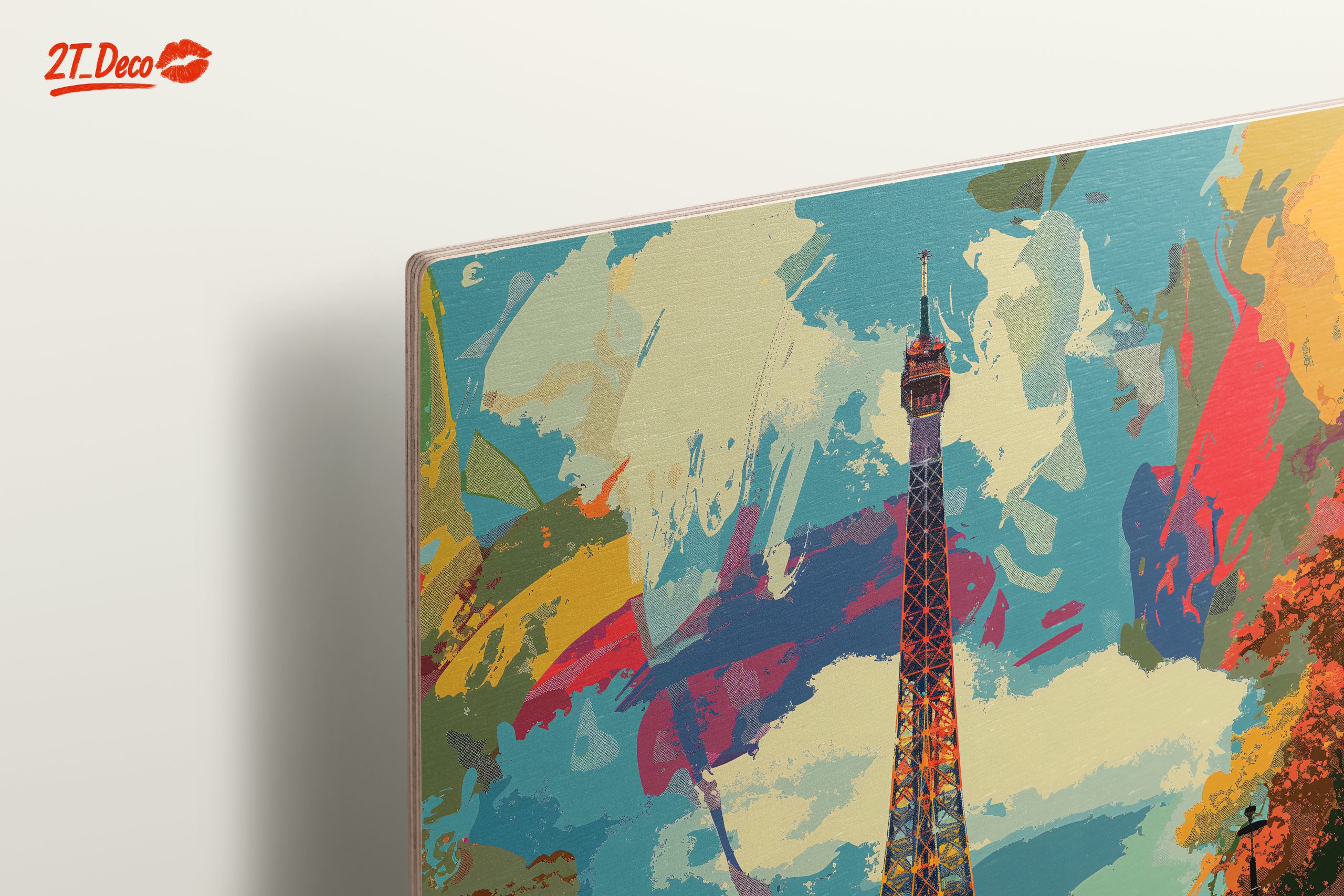 Vibrant Eiffel Tower Cityscape Art - Image 15
