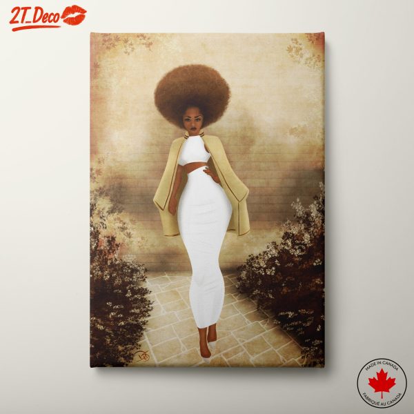 Elegant Afro Art Featuring Stylish Woman
