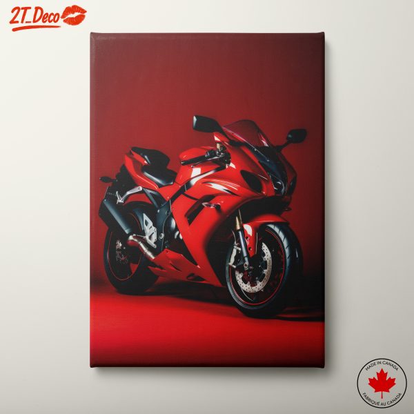 Sleek Red Sport Motorcycle Art