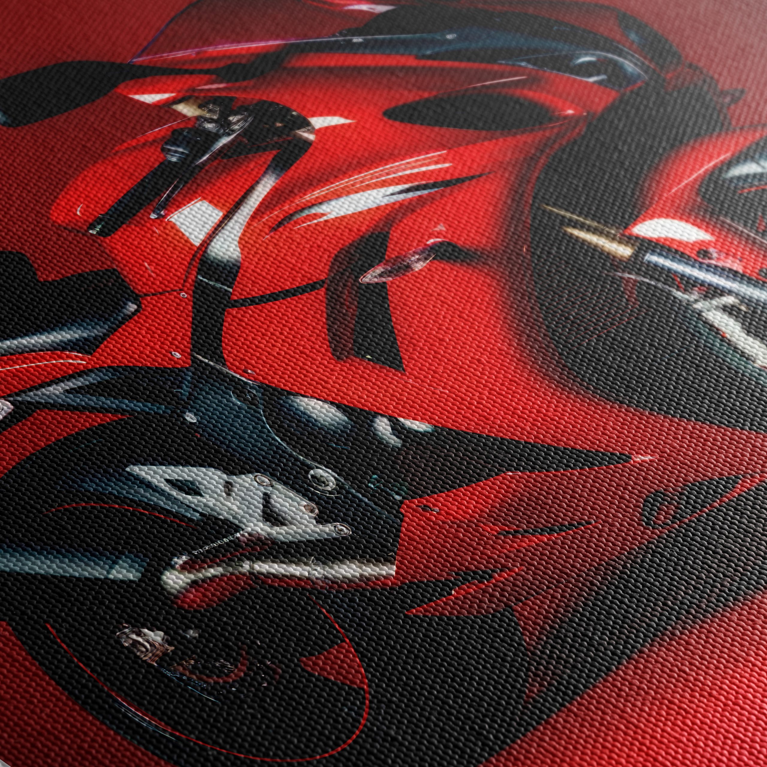 Sleek Red Sport Motorcycle Art - Image 5