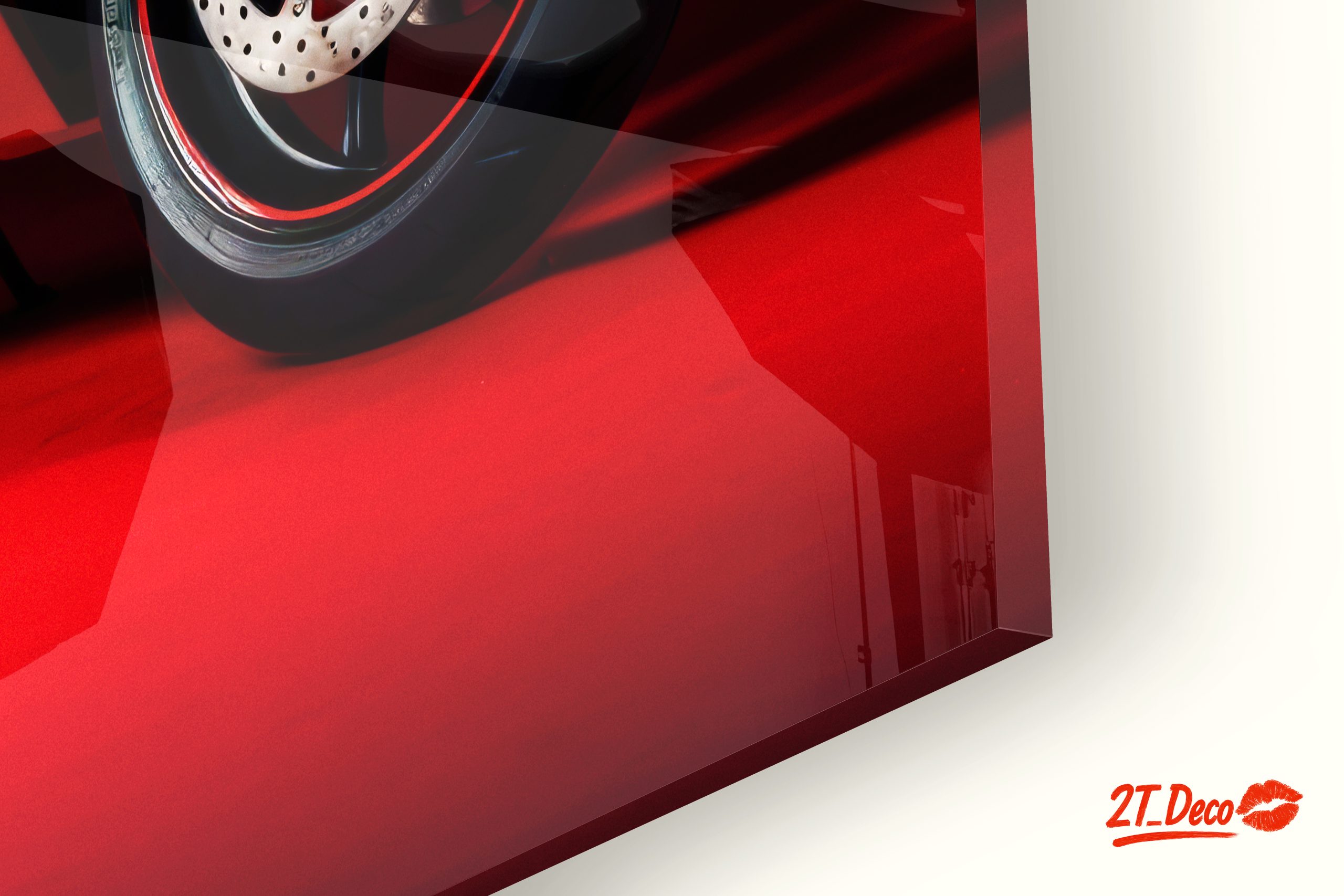 Sleek Red Sport Motorcycle Art - Image 9