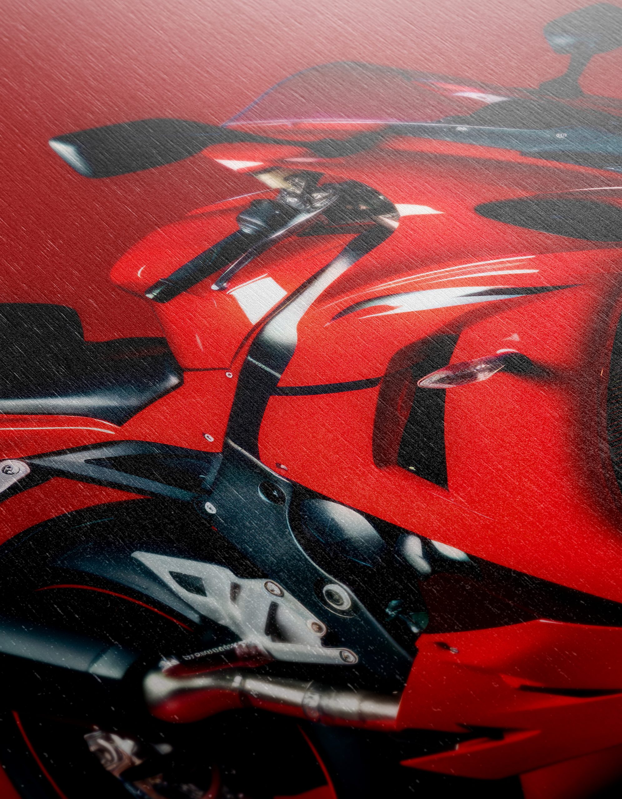 Sleek Red Sport Motorcycle Art - Image 12