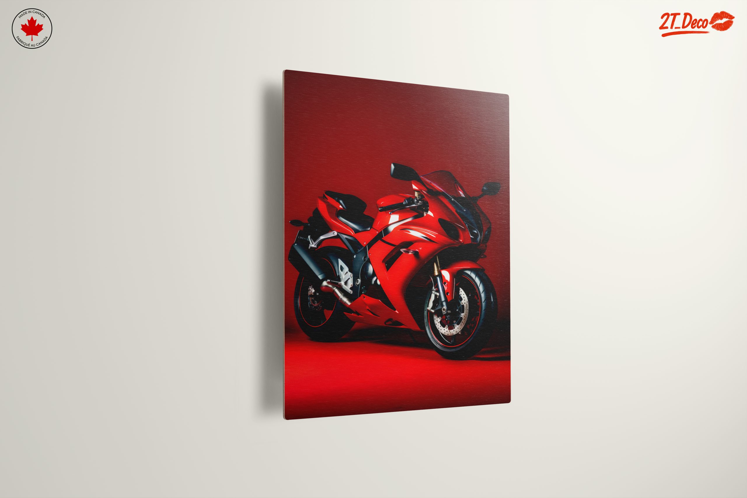 Sleek Red Sport Motorcycle Art - Image 13