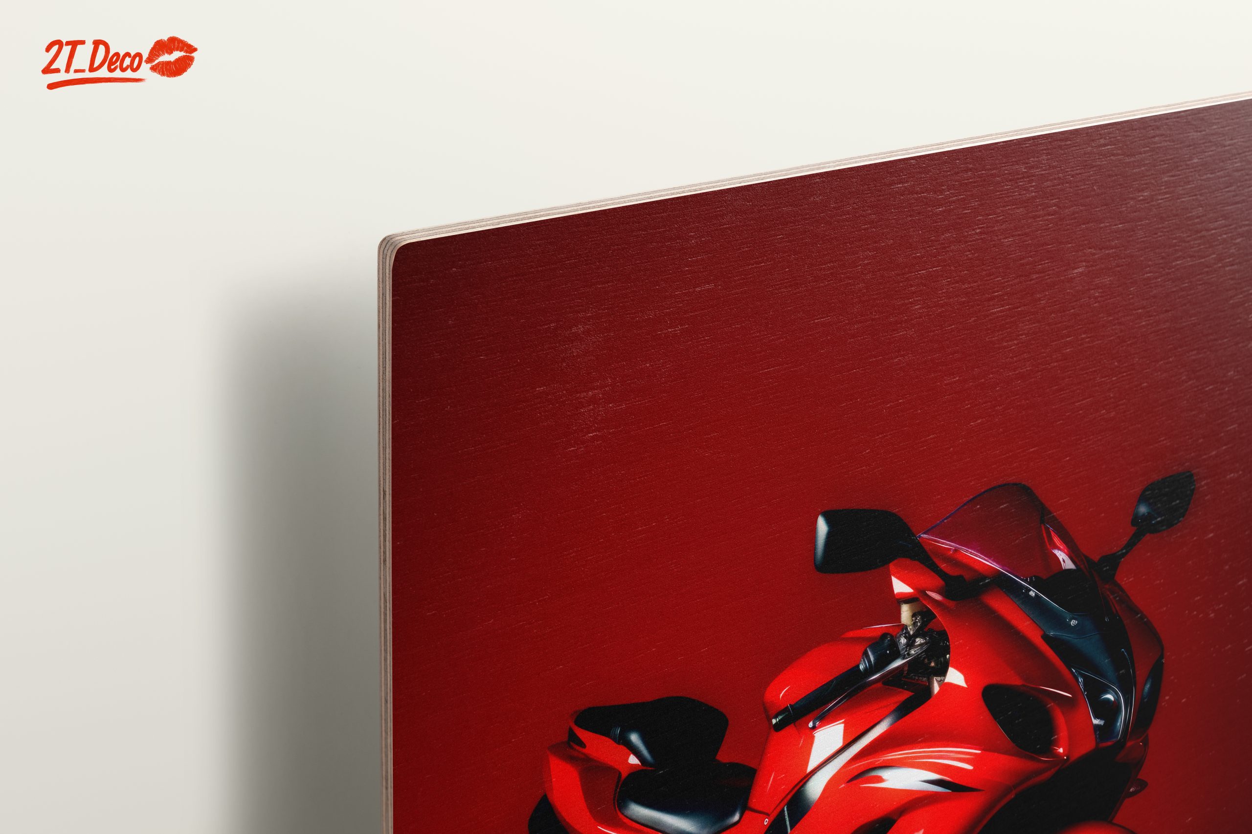 Sleek Red Sport Motorcycle Art - Image 15