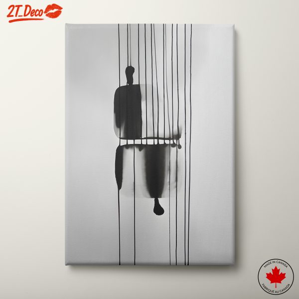 Abstract Figure Art Composition in Black and White