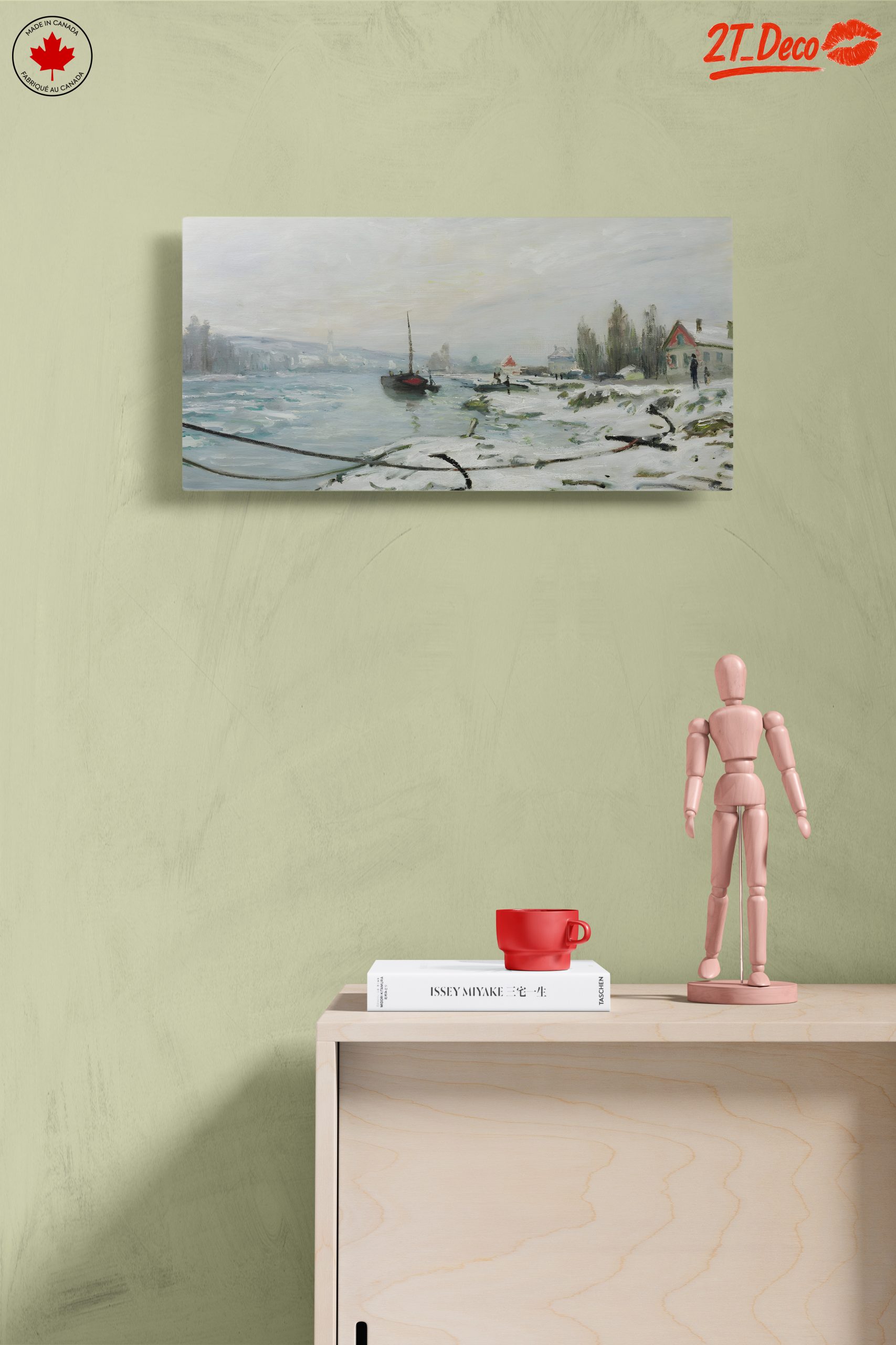Winter Landscape with Snowy River and Boats - Image 14
