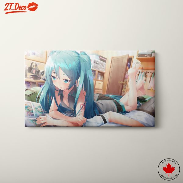 Vocaloid Character Reading on Bed