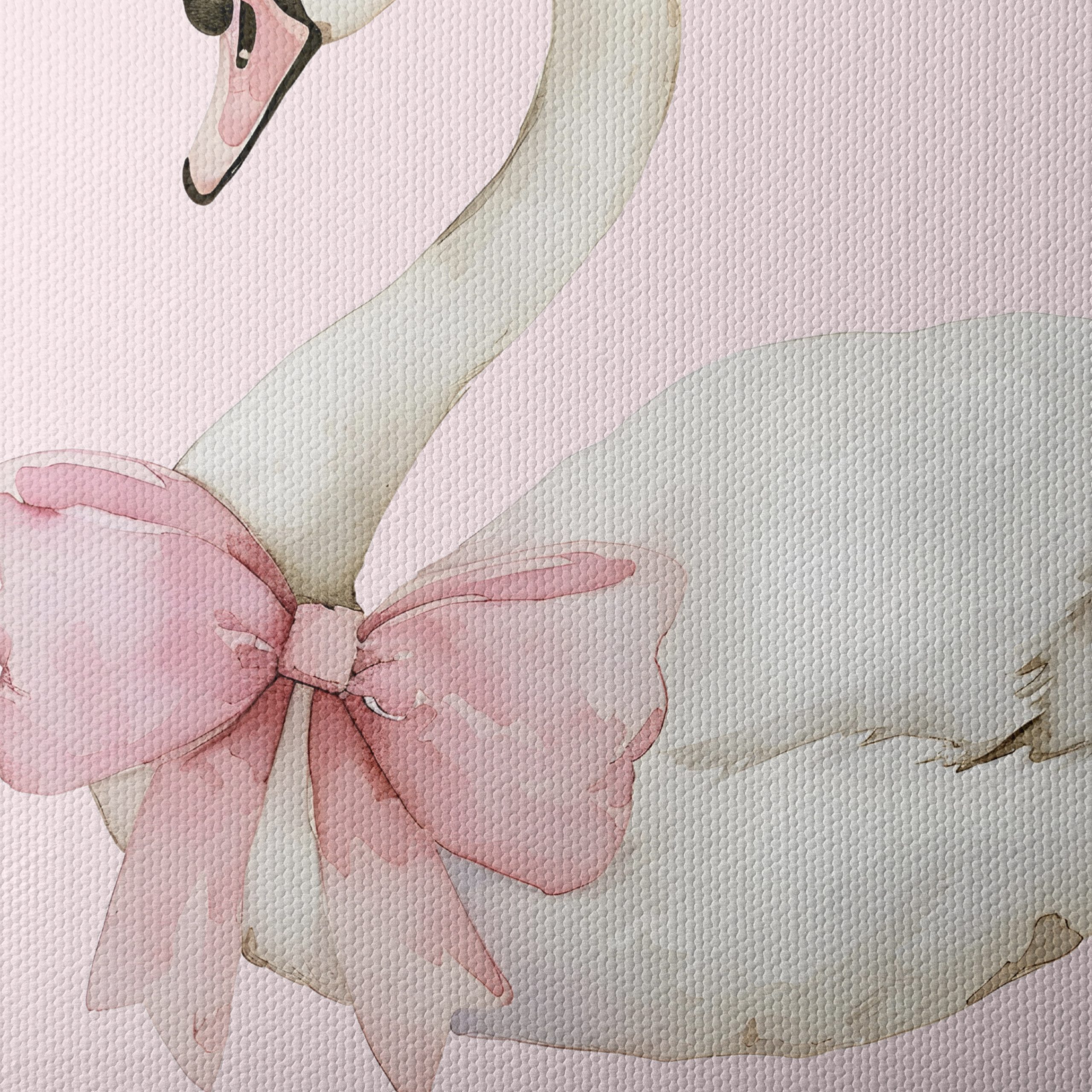 Elegant Swan with Pink Bow - Image 4