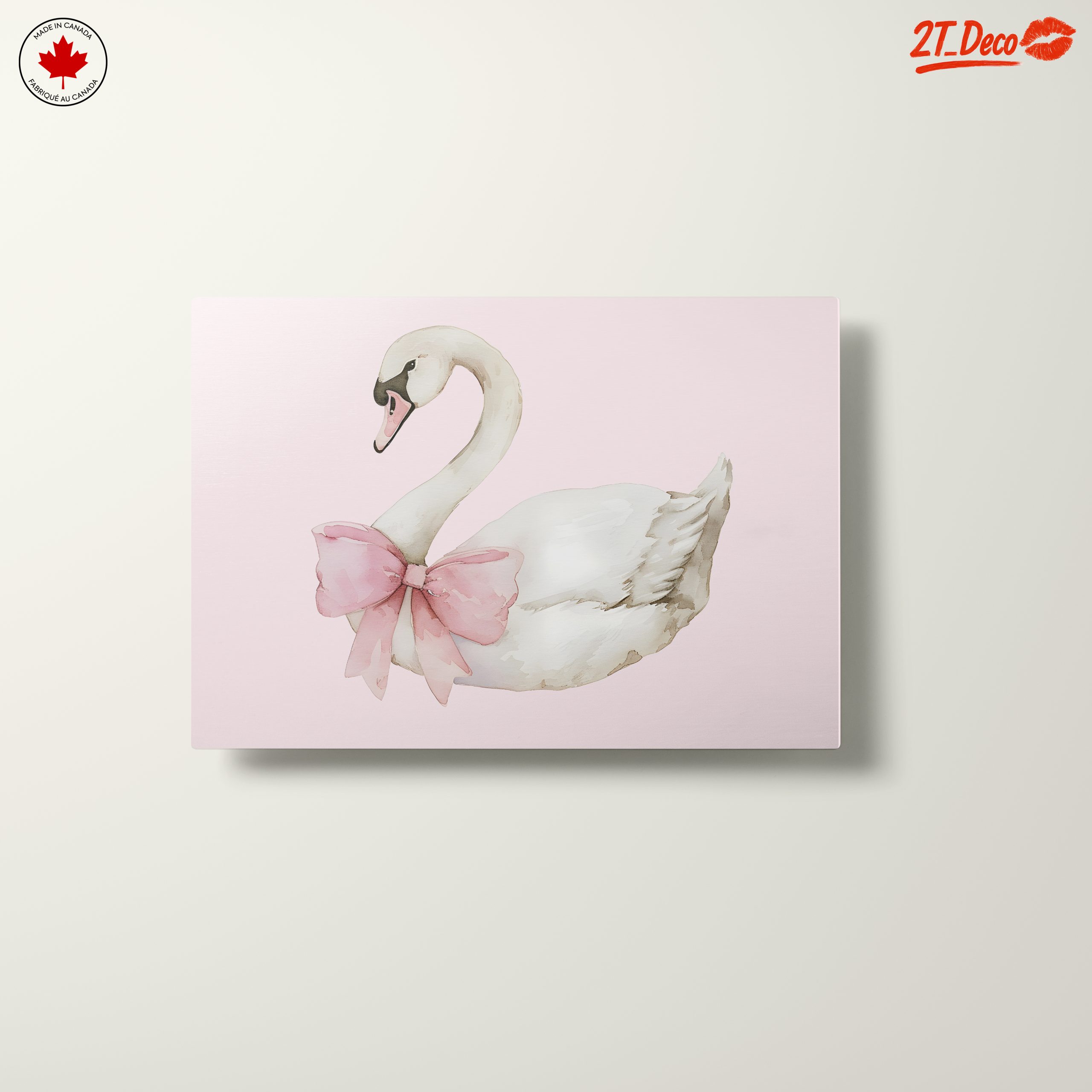 Elegant Swan with Pink Bow - Image 10