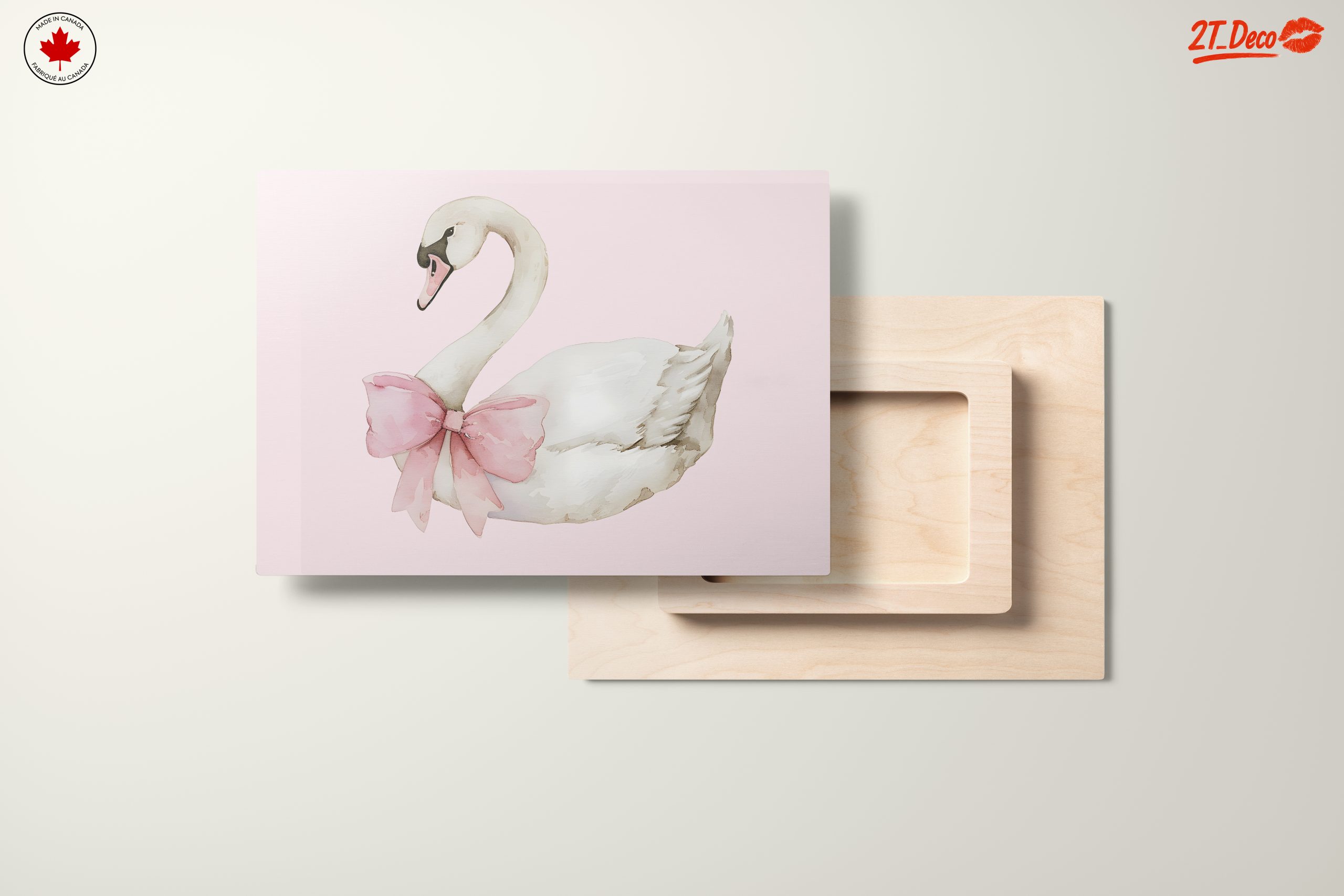 Elegant Swan with Pink Bow - Image 11