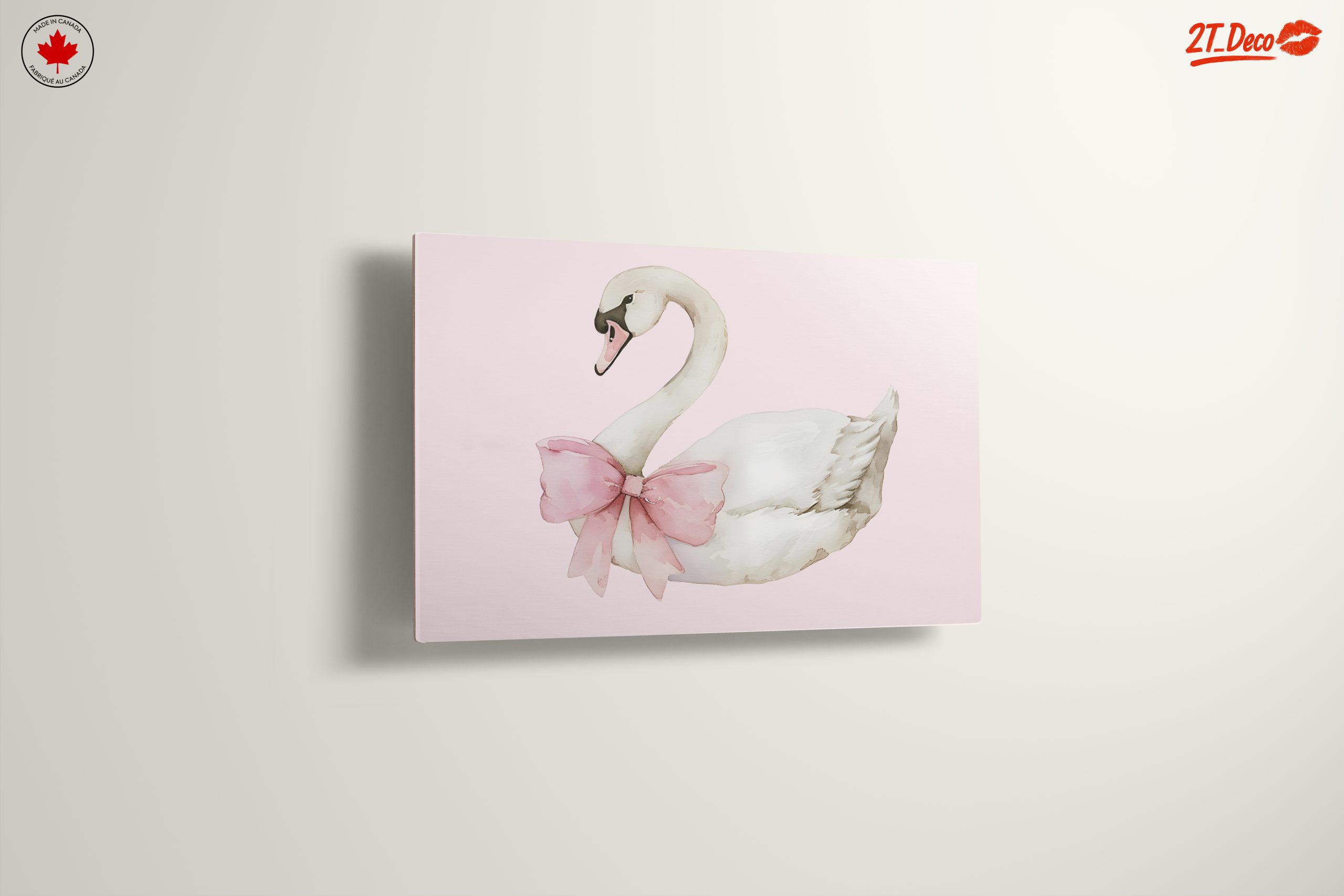 Elegant Swan with Pink Bow - Image 13