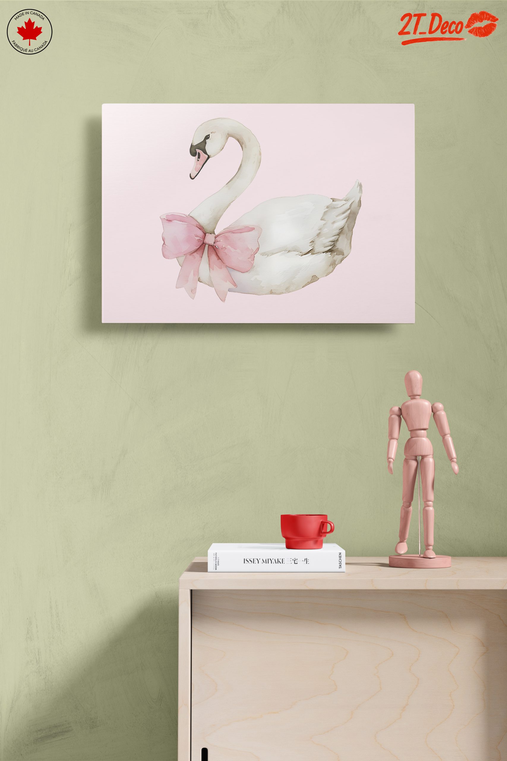 Elegant Swan with Pink Bow - Image 14