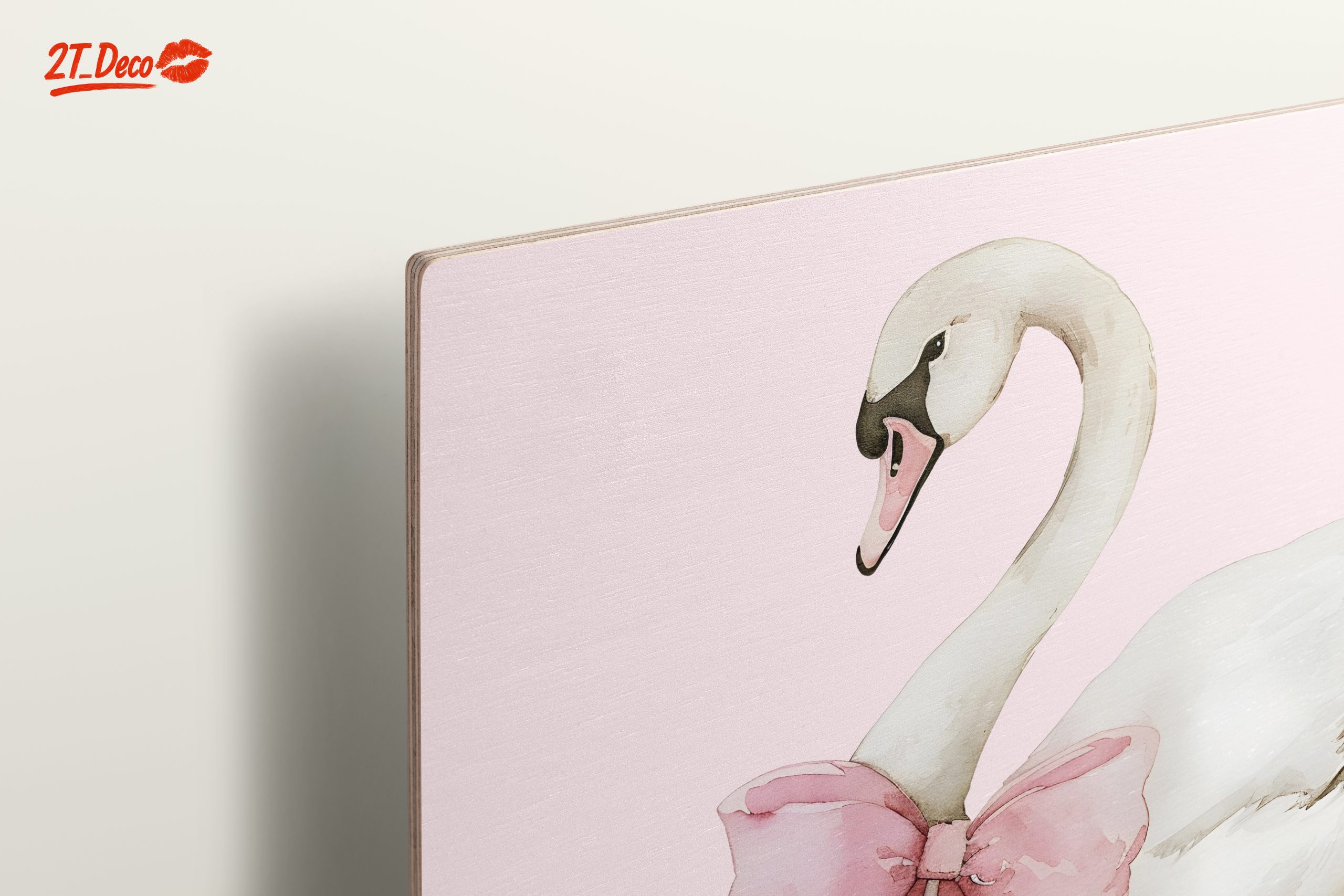 Elegant Swan with Pink Bow - Image 15