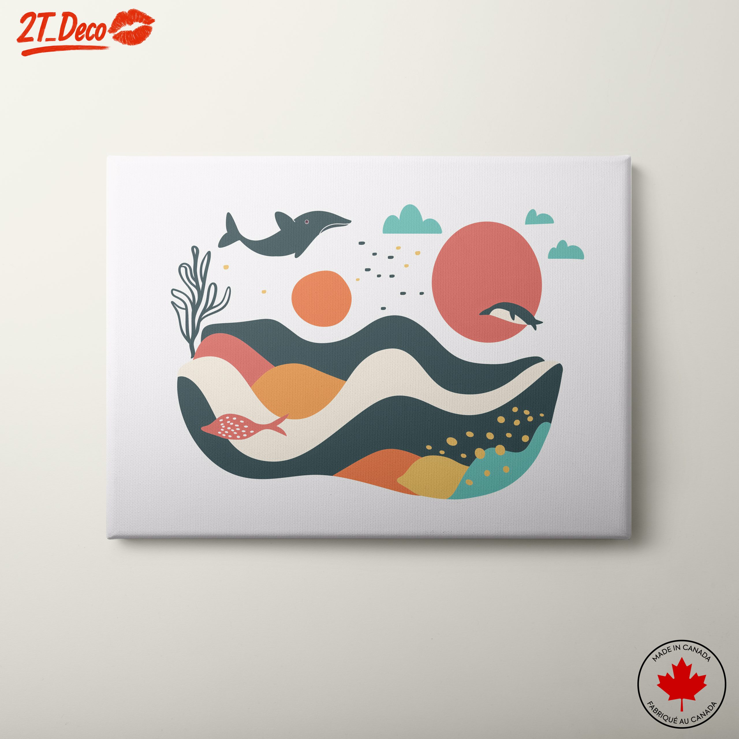 Stylized Abstract Marine Life Artwork