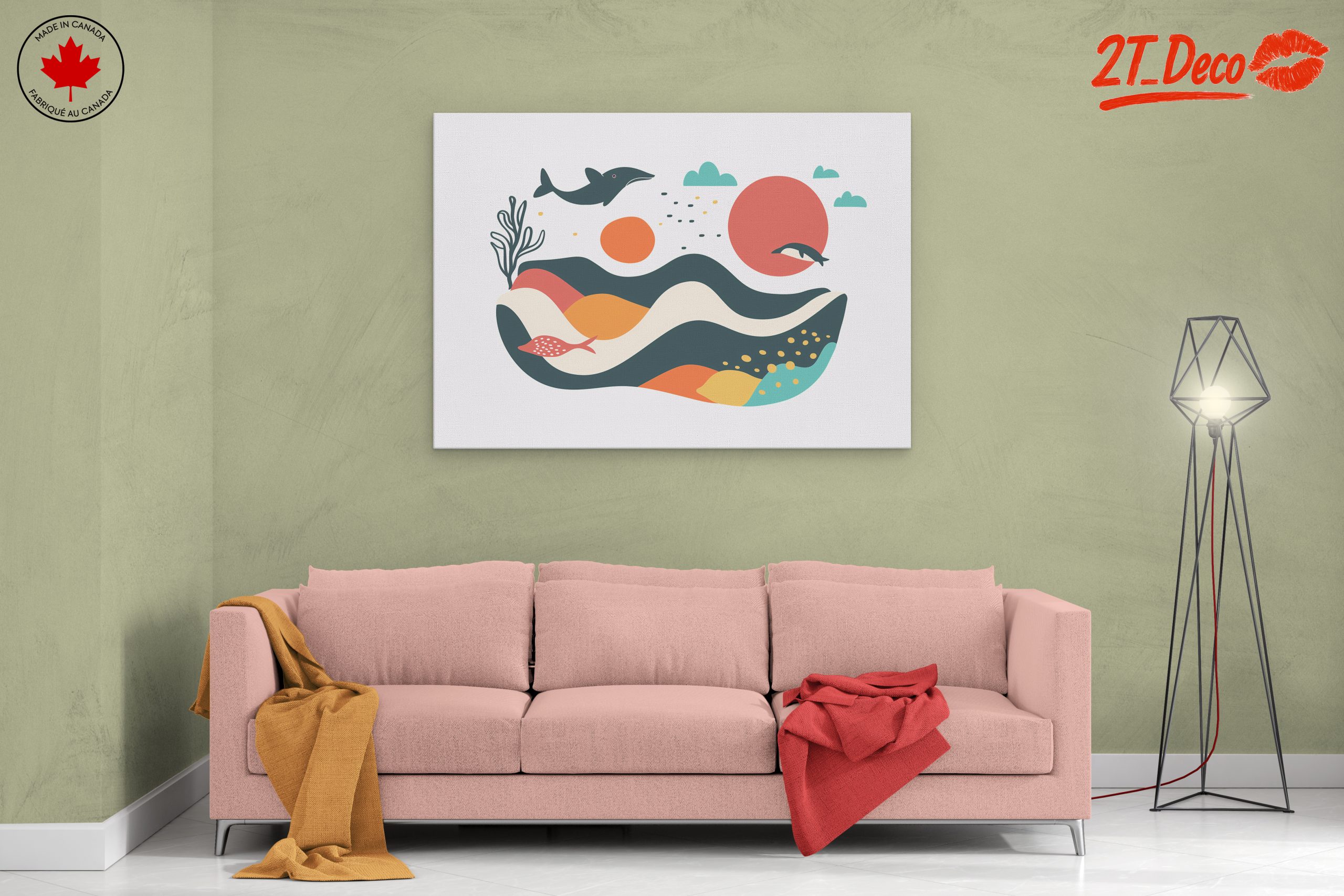 Stylized Abstract Marine Life Artwork - Image 2